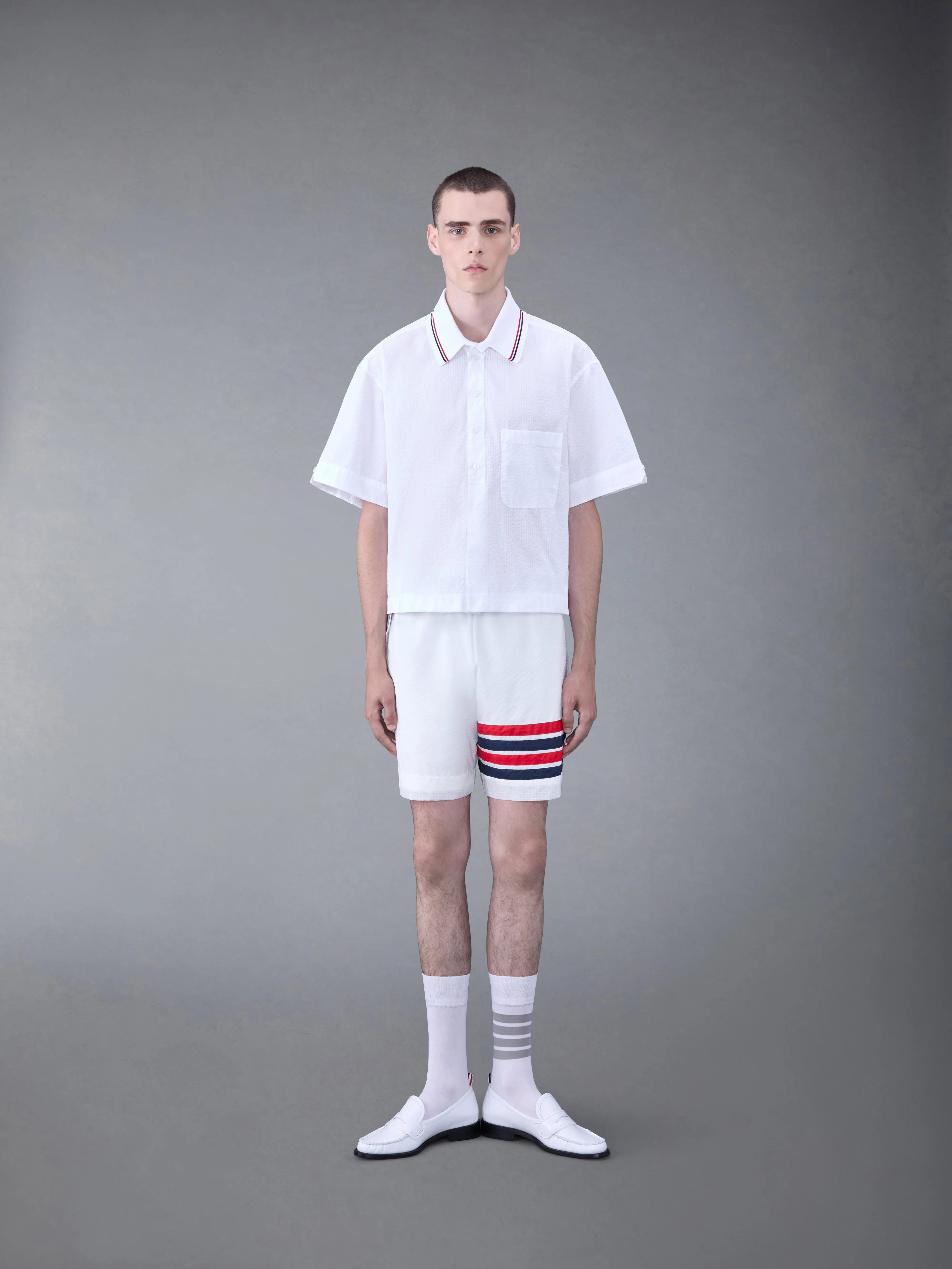 SEERSUCKER RUGBY SHIRT sold by Thom Browne product image thumbnail 3