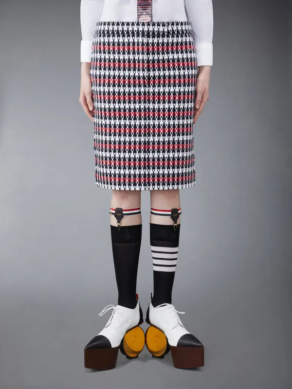 GROSGRAIN TWEED LOW WAIST SKIRT made by Thom Browne