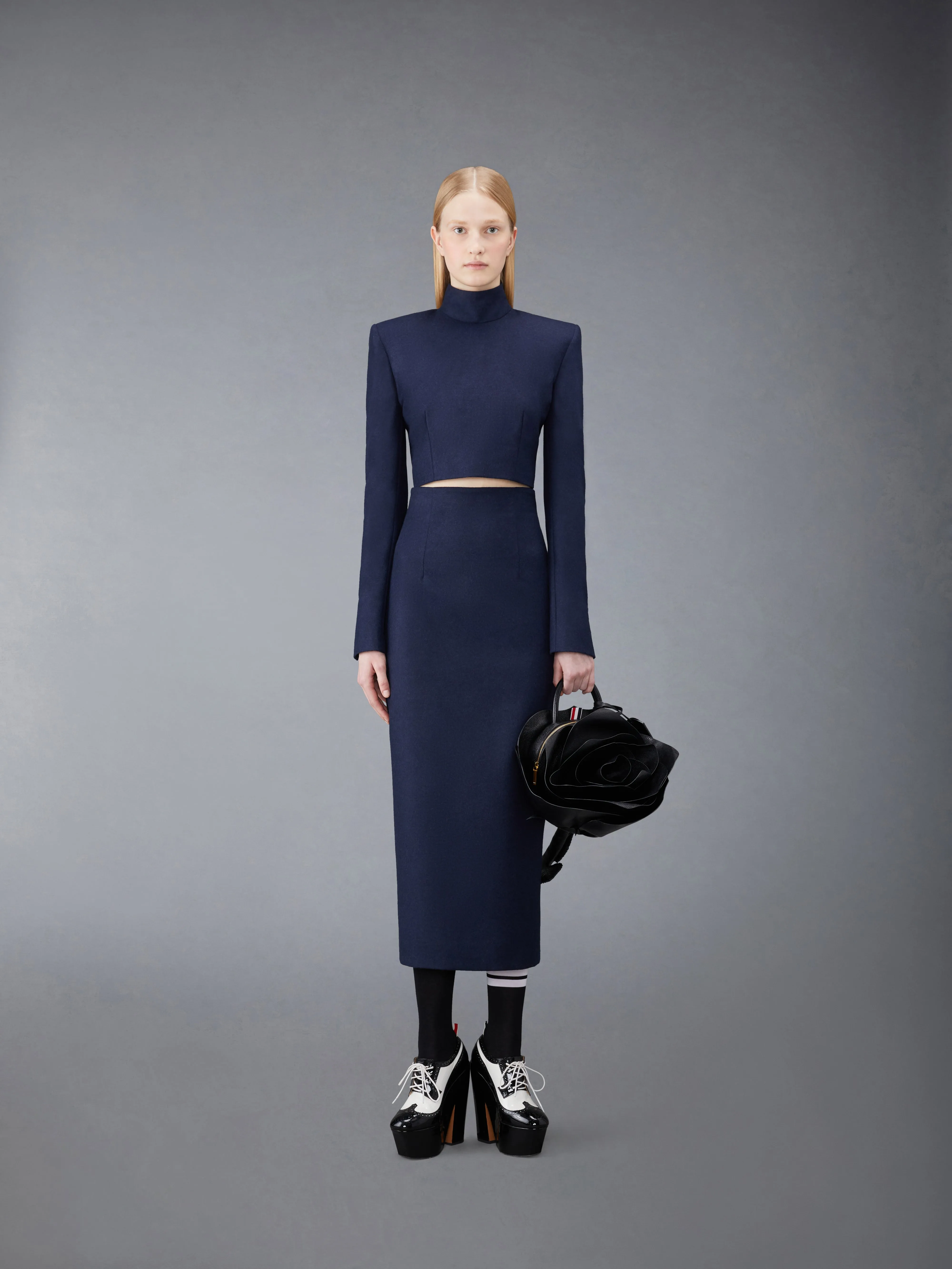 FLANNEL BUTTON BACK PENCIL SKIRT sold by Thom Browne product image thumbnail 4