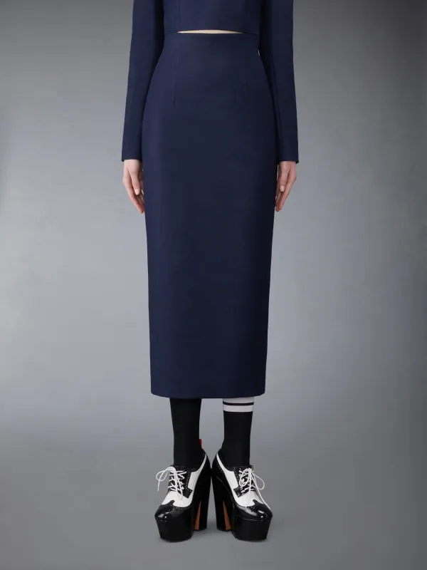 FLANNEL BUTTON BACK PENCIL SKIRT made by Thom Browne