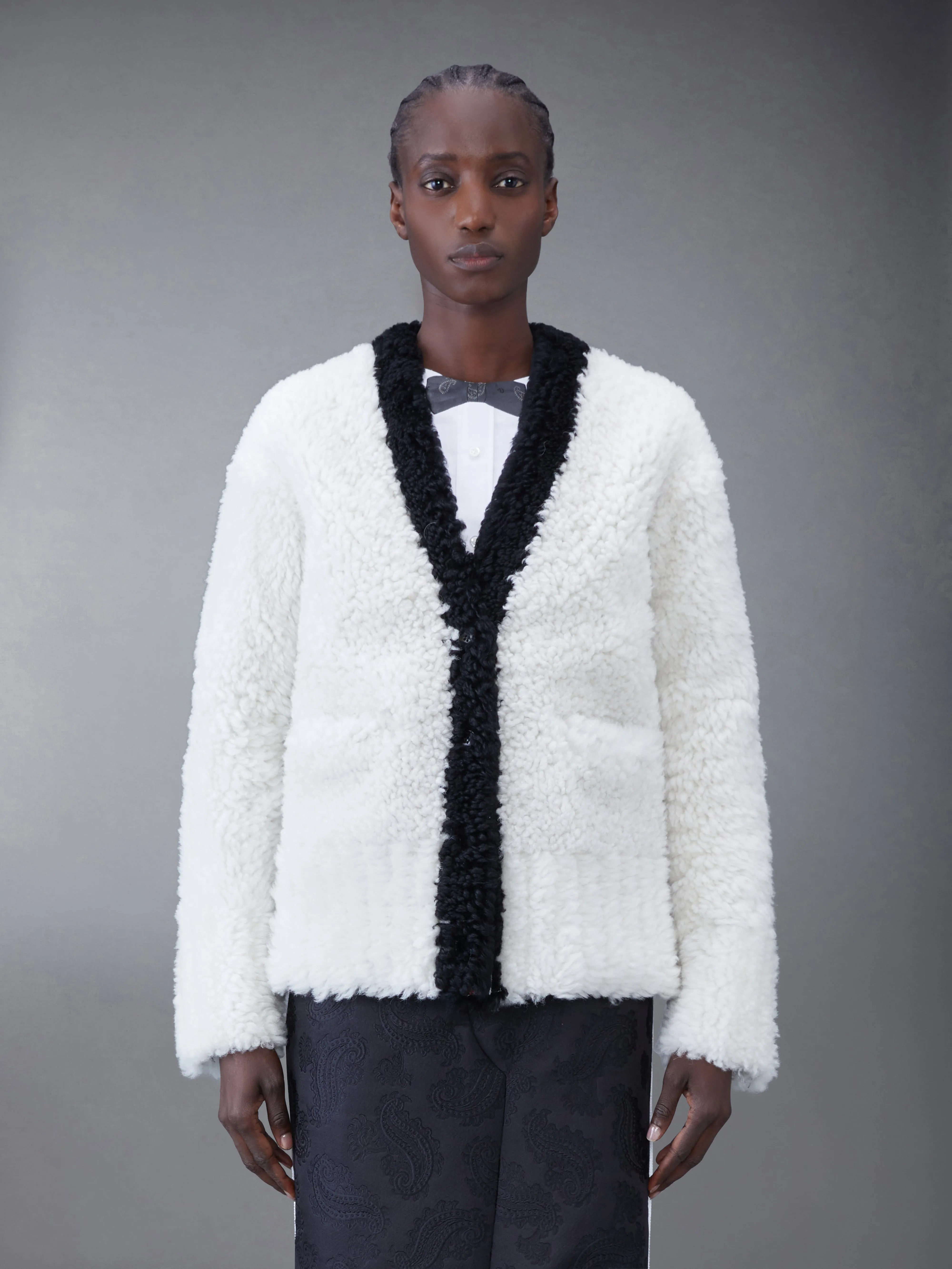 Dyed Shearling Cardigan sold by Thom Browne