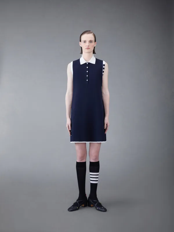 Merino Hector 4-bar Sleeveless Polo Mini Dress sold by Thom Browne