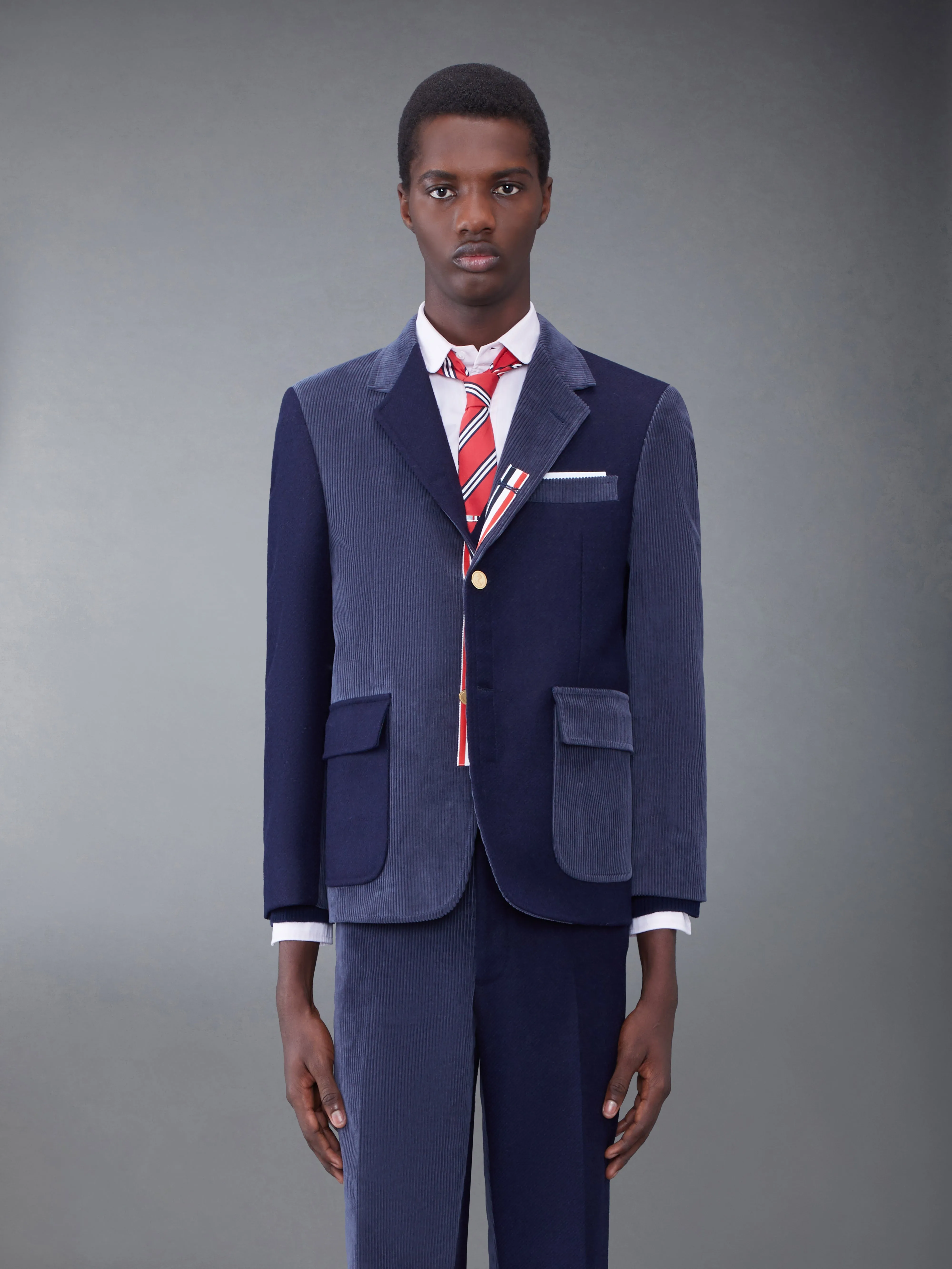 Fun-Mix Shetland Stripe Straight Fit Sport Coat sold by Thom Browne