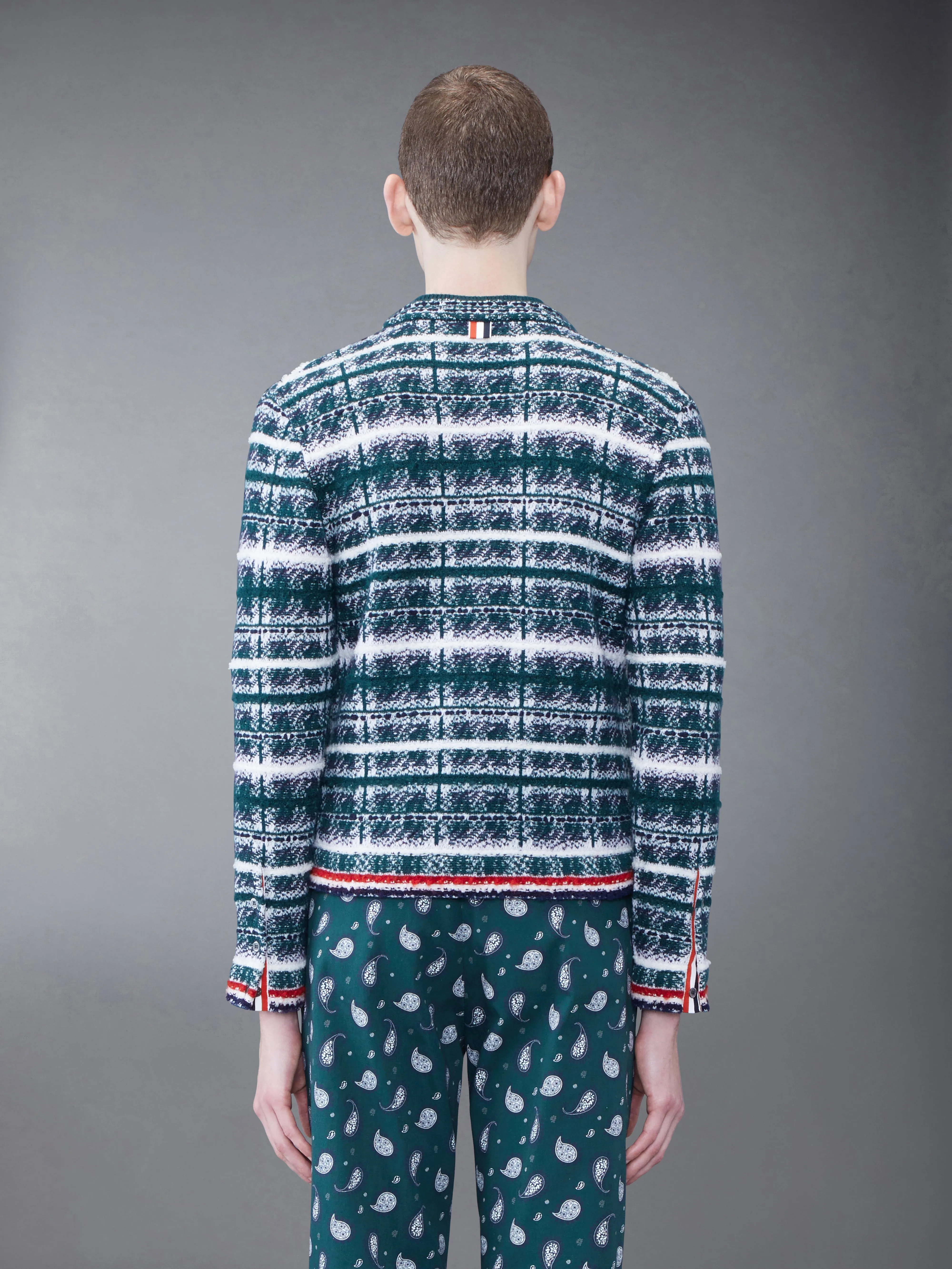 Tartan Merino Mohair Inlay V-neck Pullover sold by Thom Browne product image thumbnail 2