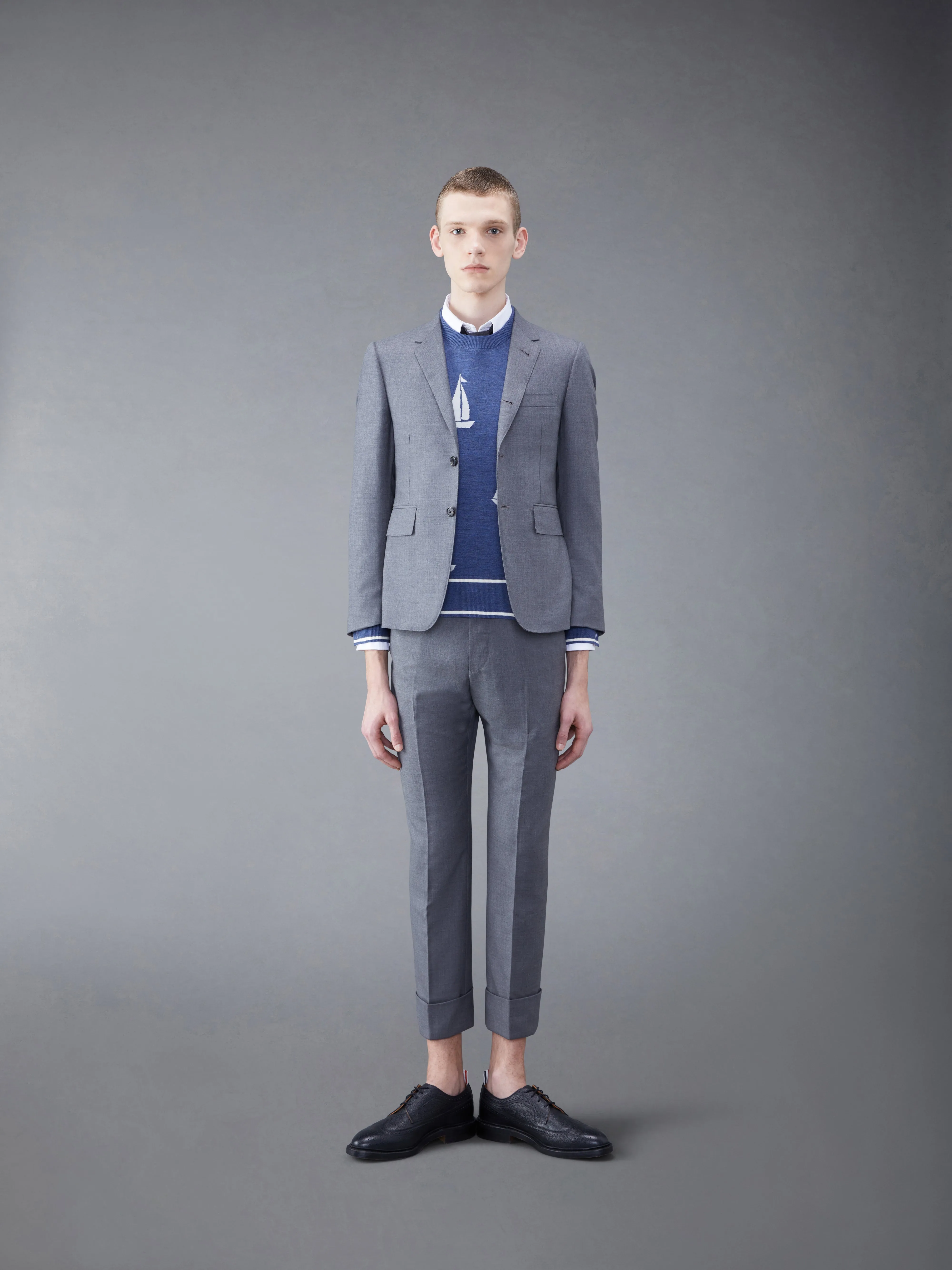 Merino Sailboat 4-bar Crew Neck Pullover sold by Thom Browne product image thumbnail 4