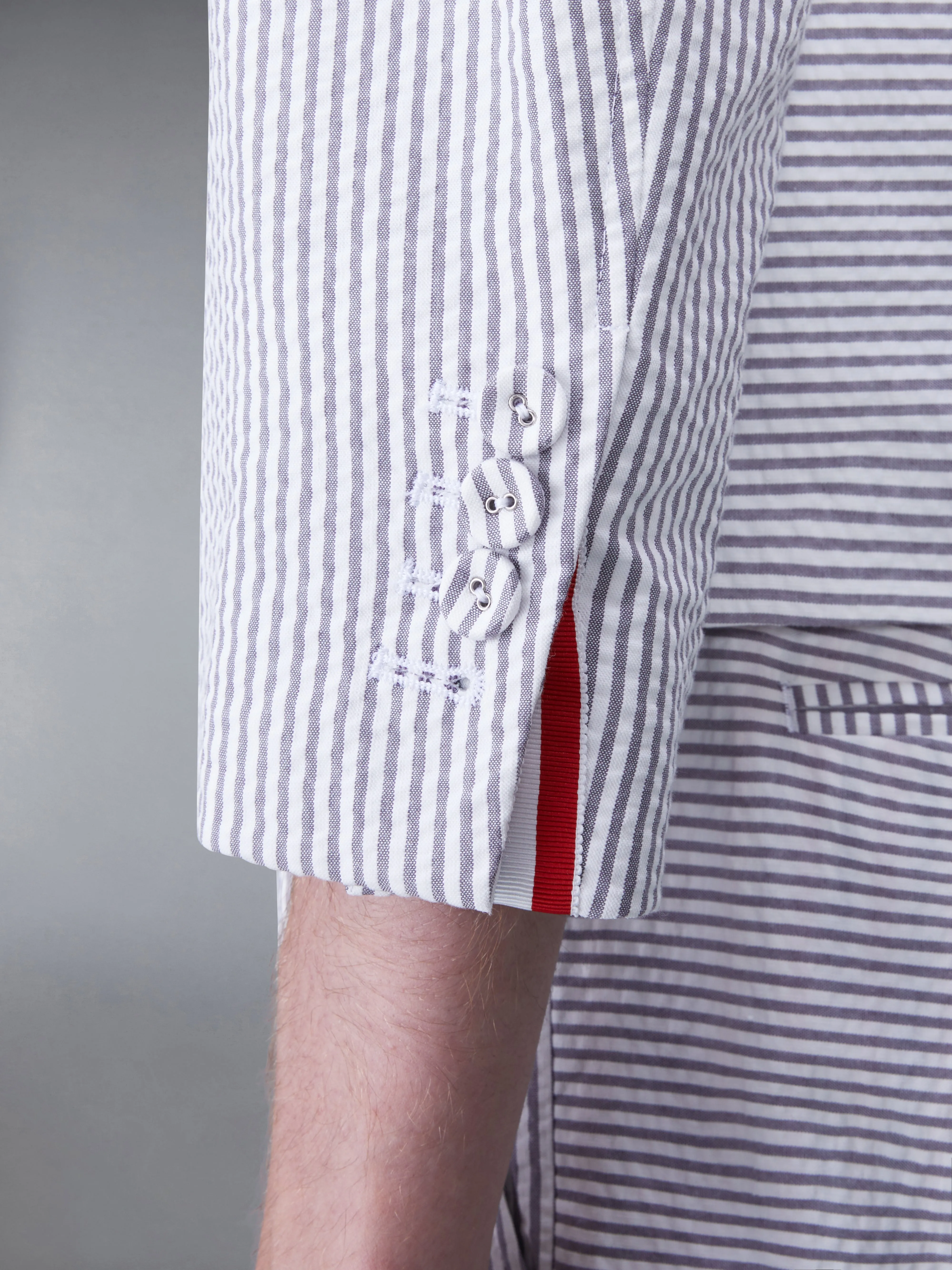 FUNMIX SEERSUCKER 4-BAR SACK JACKET sold by Thom Browne product image thumbnail 5