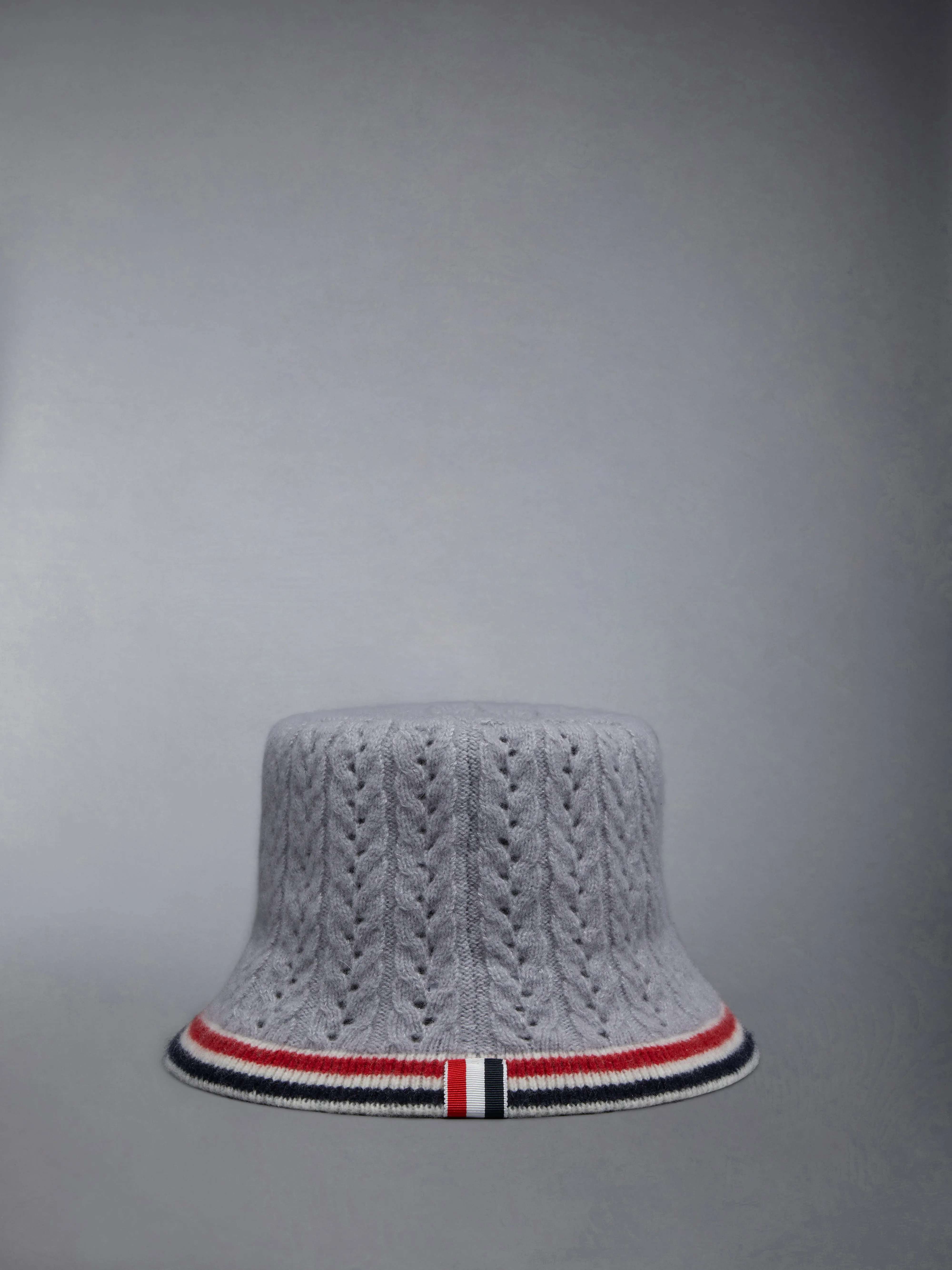 Wool Silk Cashmere Pointelle Stripe Bucket Hat sold by Thom Browne product image thumbnail 2