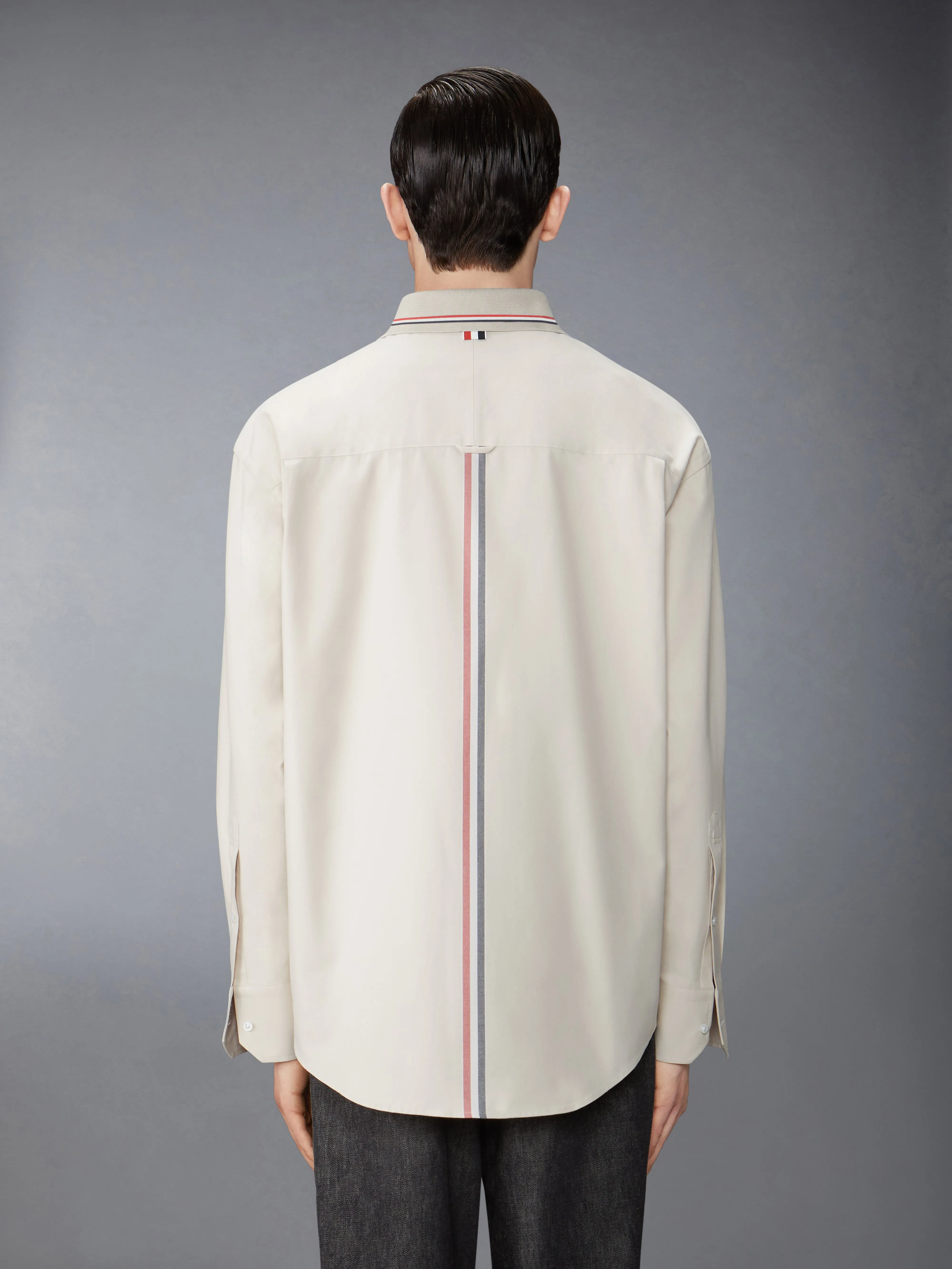 STRIPE COTTON FLANNEL OVERSIZED SHIRT sold by Thom Browne product image thumbnail 2