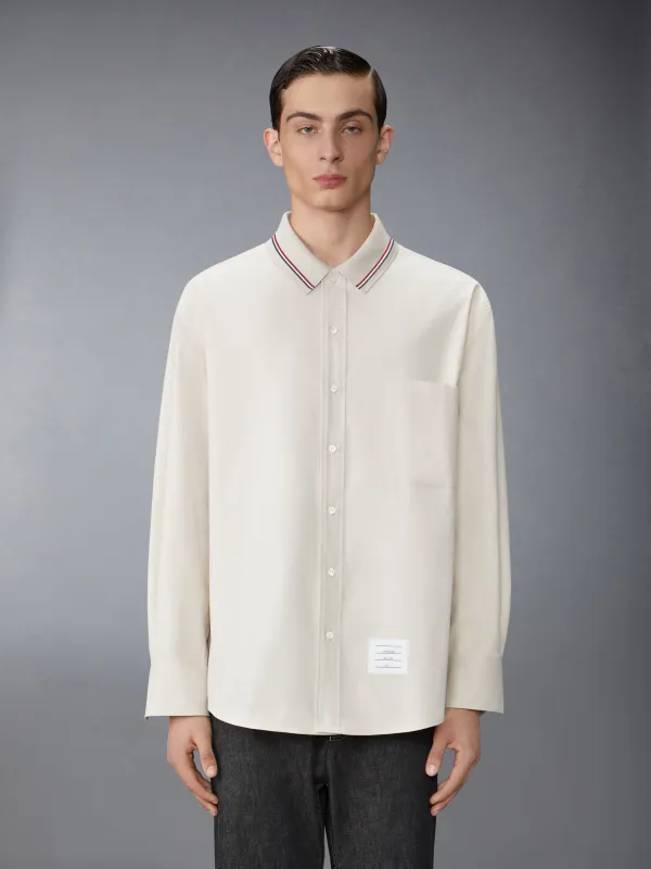 STRIPE COTTON FLANNEL OVERSIZED SHIRT sold by Thom Browne