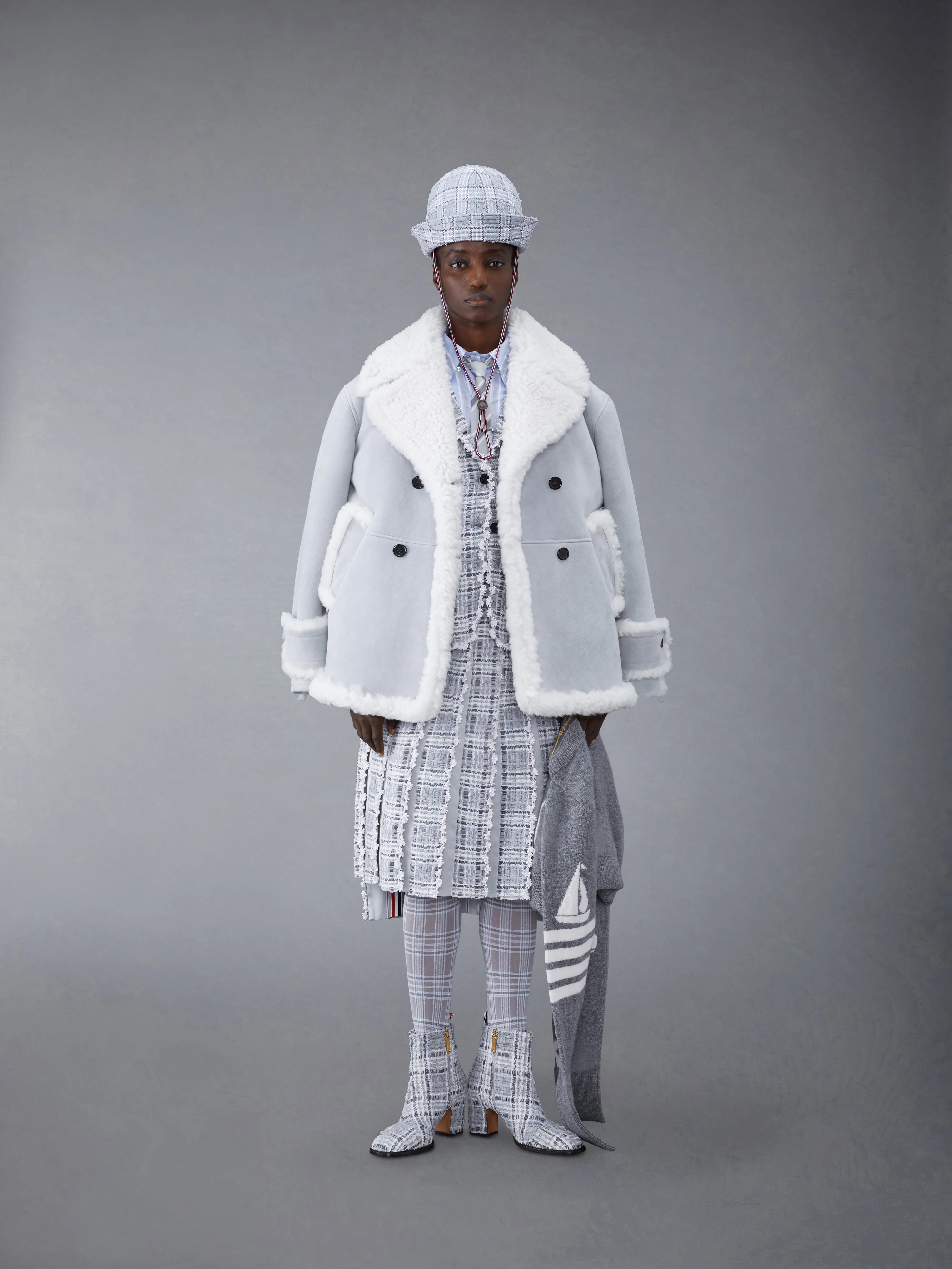 Shearling Pea Coat sold by Thom Browne product image thumbnail 3