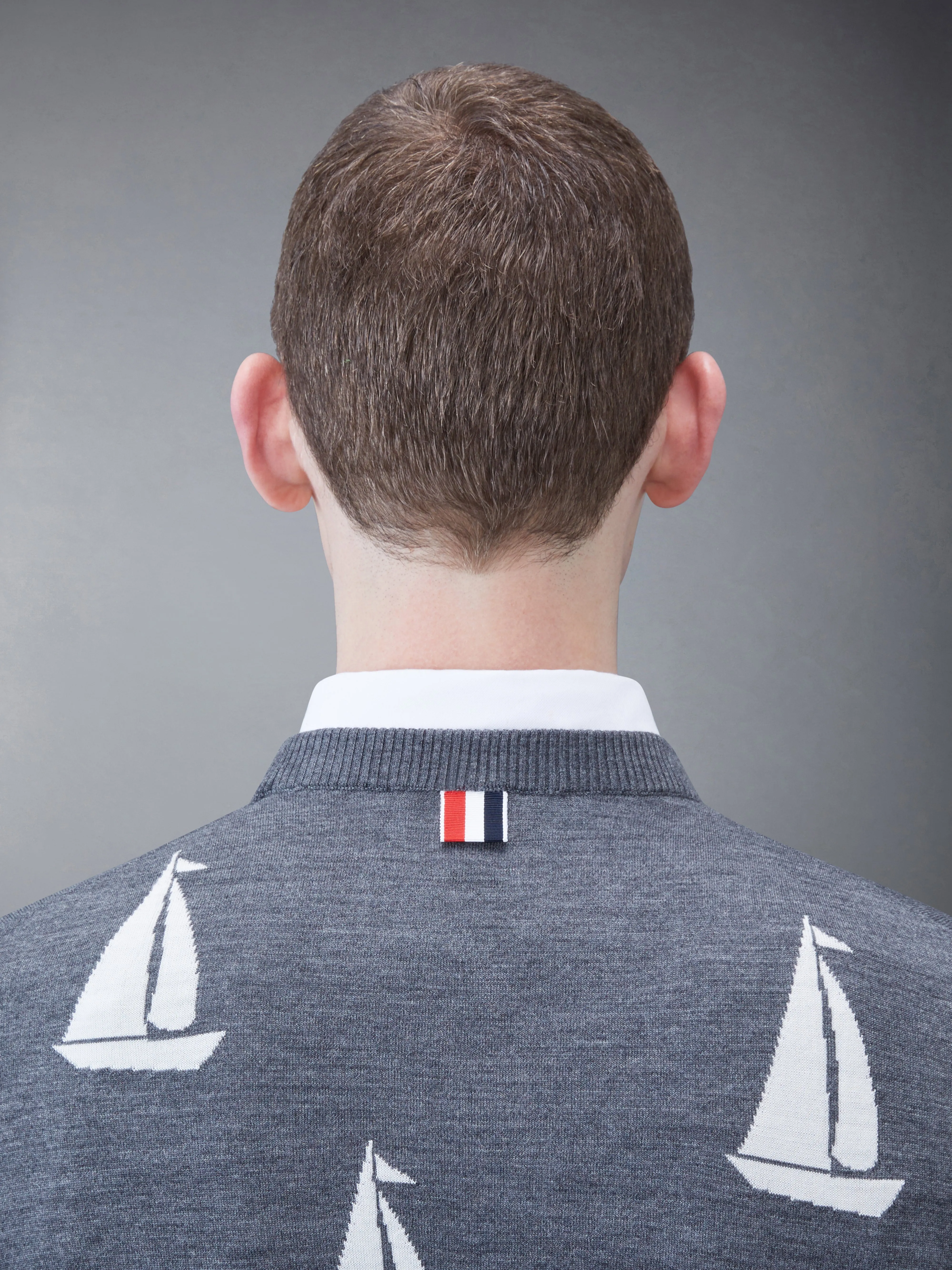 Merino Sailboat 4-bar Crew Neck Pullover sold by Thom Browne product image thumbnail 5