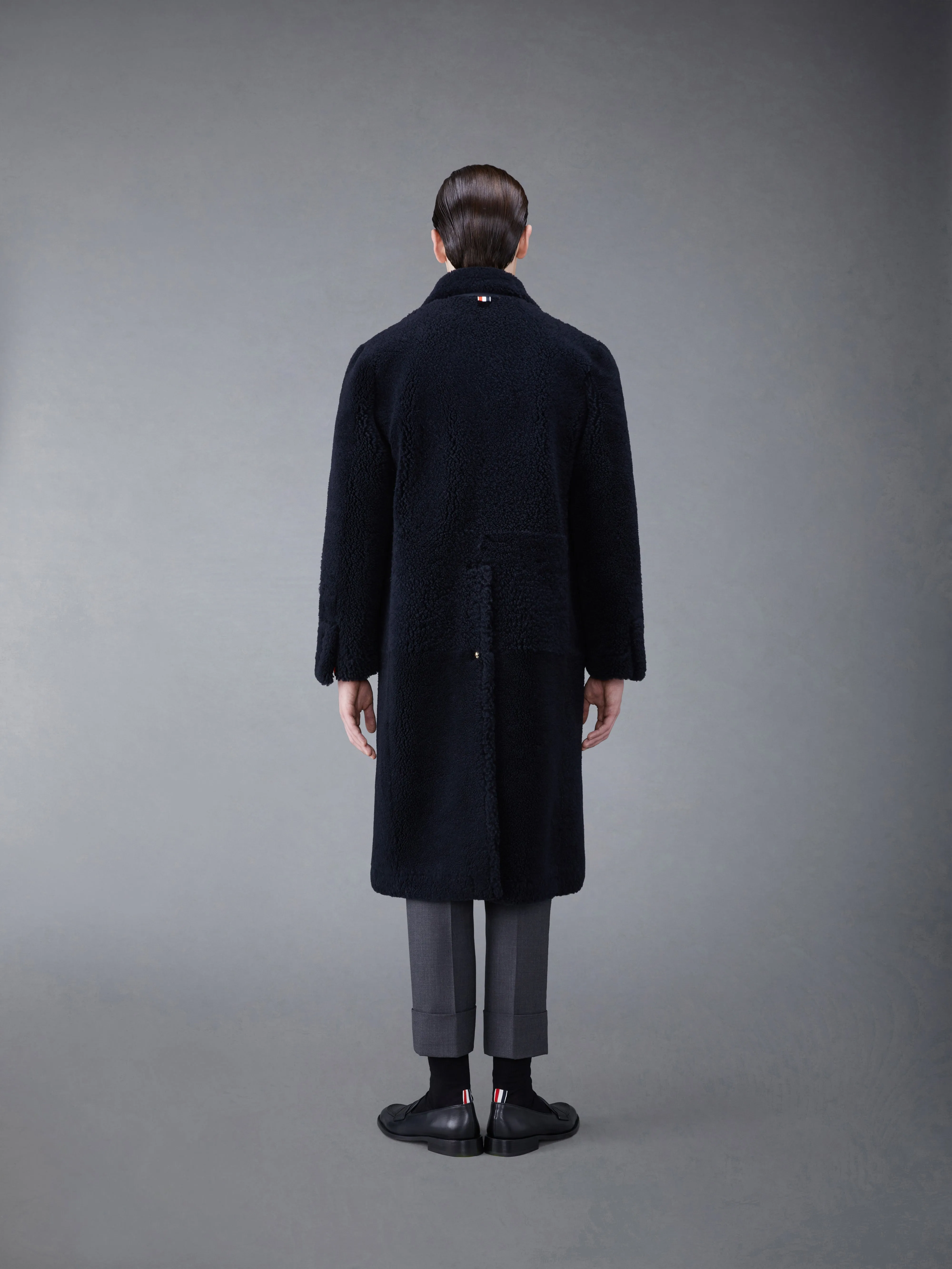 Dyed Shearling Double Breasted Sack Overcoat sold by Thom Browne product image thumbnail 2