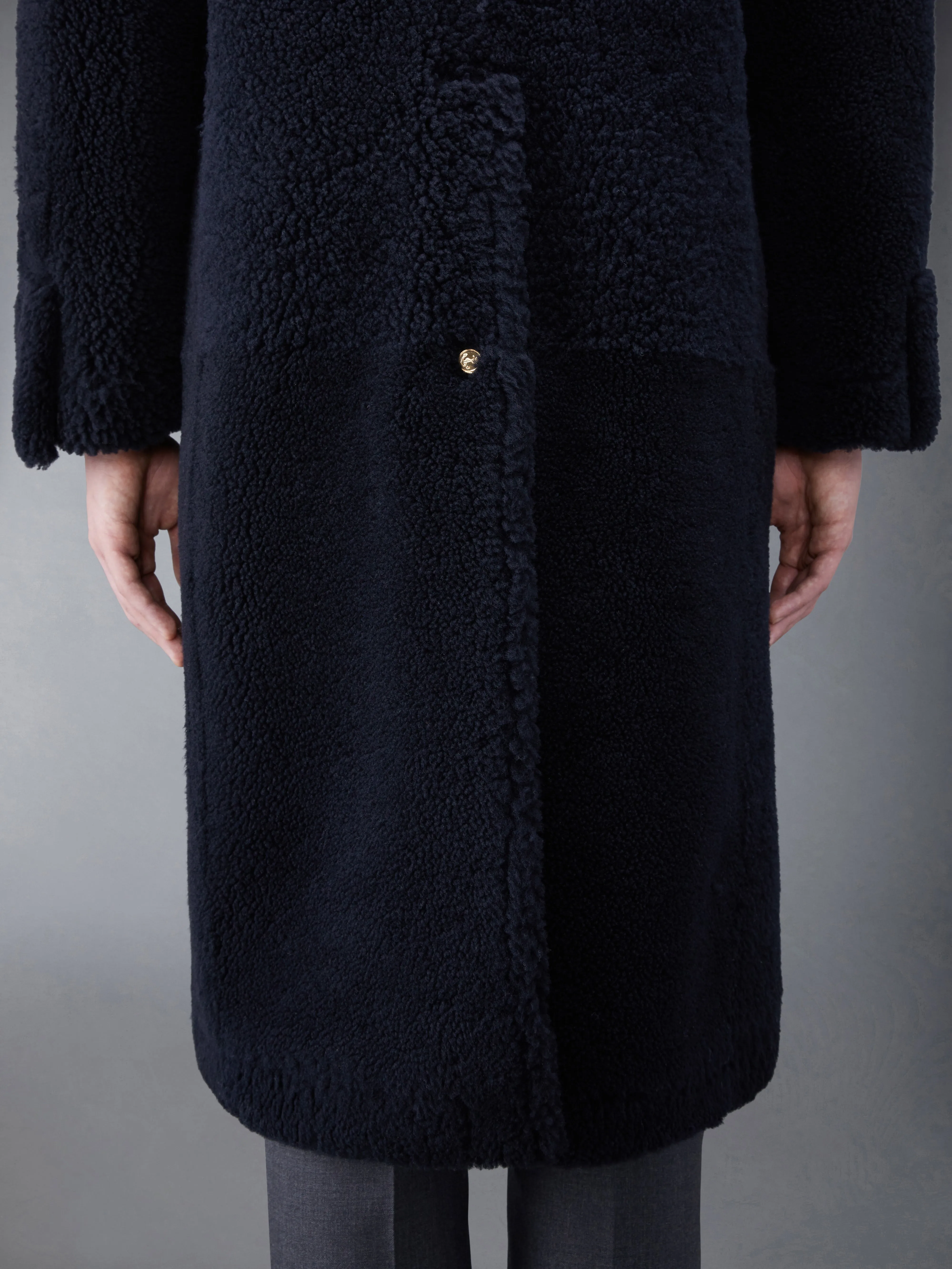 Dyed Shearling Double Breasted Sack Overcoat sold by Thom Browne product image thumbnail 5