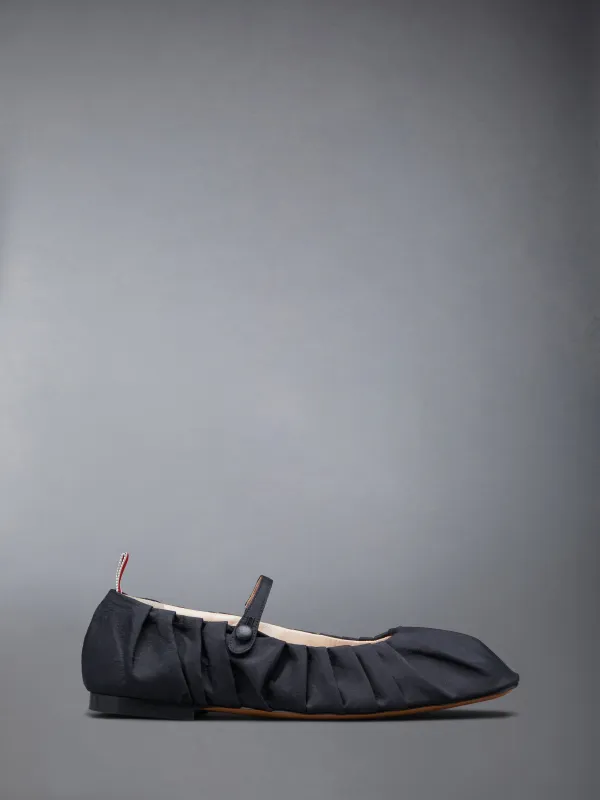 SILK TAFFETA THOM JOHN RUCHED BALLERINA sold by Thom Browne
