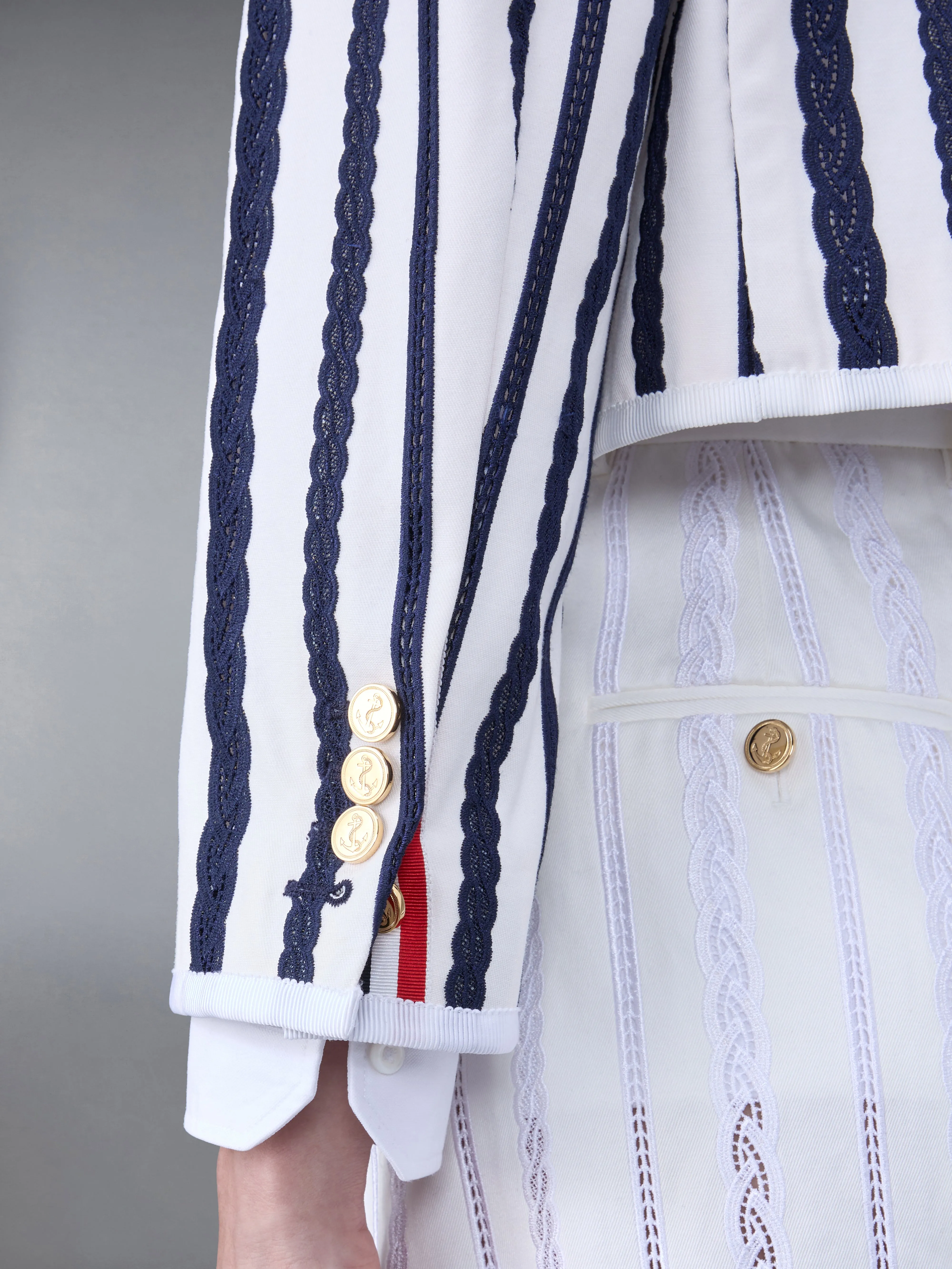 COTTON TWILL BOX PLEAT JACKET sold by Thom Browne product image thumbnail 4