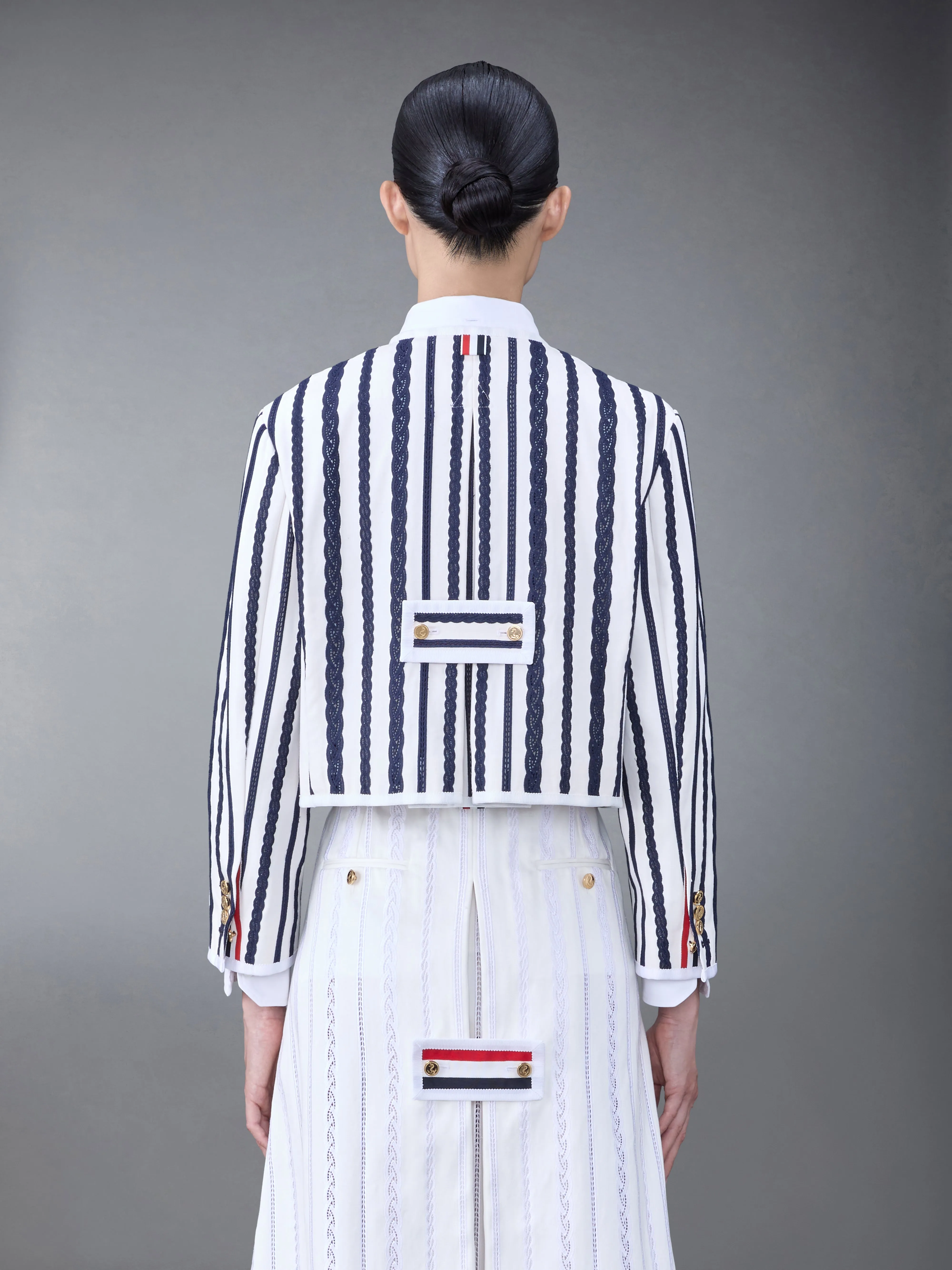 COTTON TWILL BOX PLEAT JACKET sold by Thom Browne product image thumbnail 2