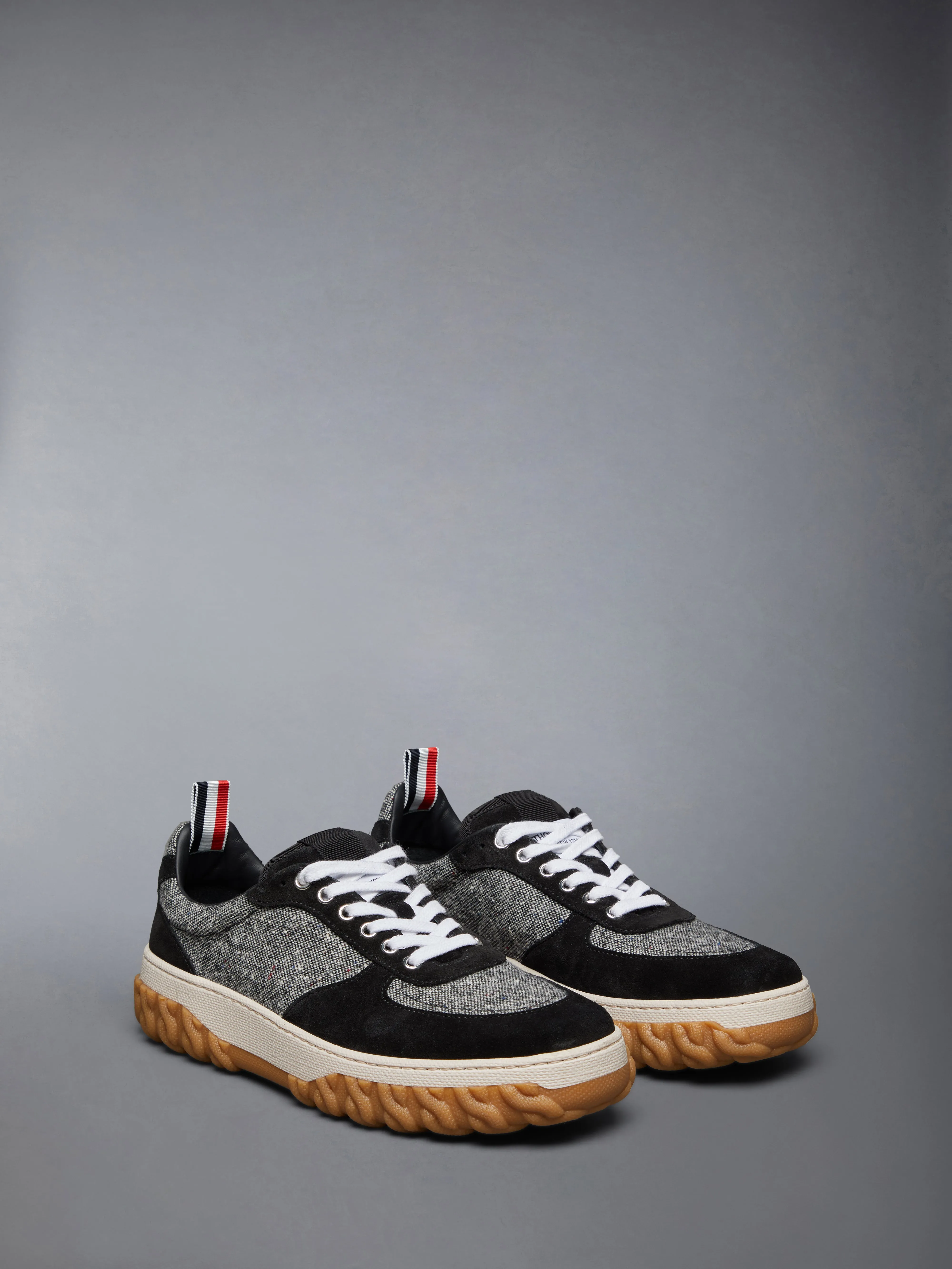 DONEGAL TWEED CABLE KNIT SOLE LETTERMAN SNEAKERS sold by Thom Browne product image thumbnail 2