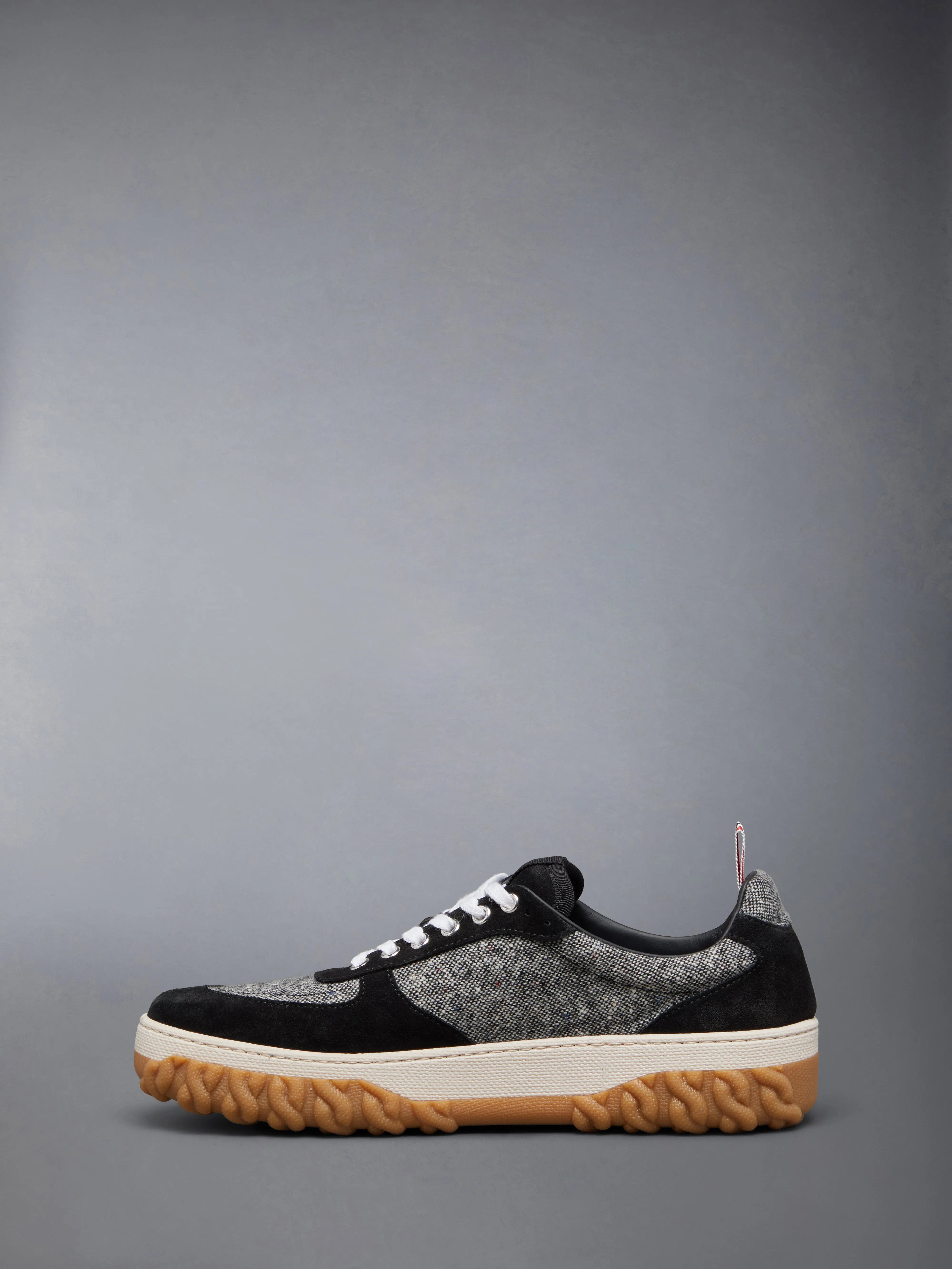 DONEGAL TWEED CABLE KNIT SOLE LETTERMAN SNEAKERS sold by Thom Browne product image thumbnail 3