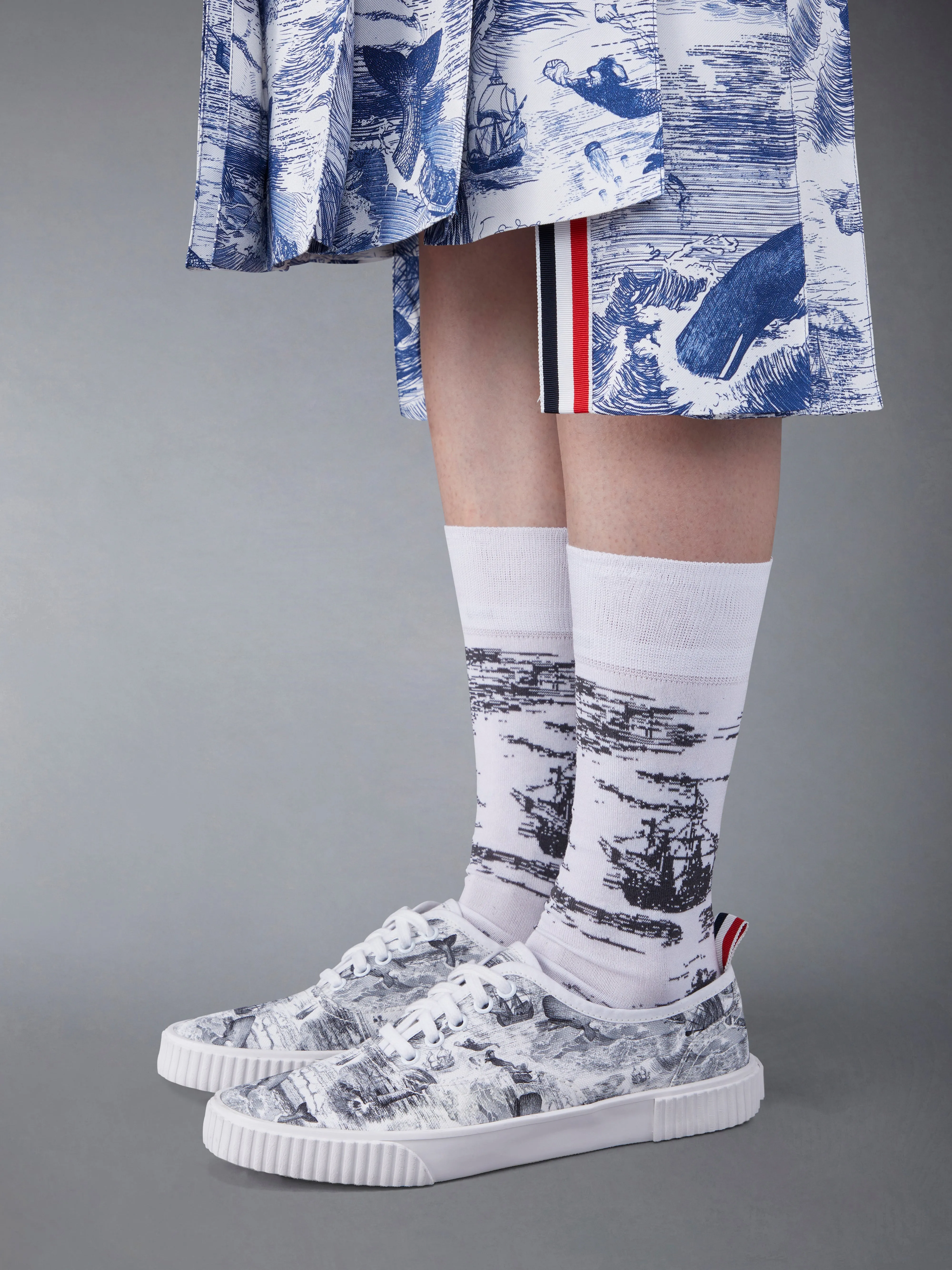 Nautical Toile Canvas Heritage Sneaker sold by Thom Browne product image thumbnail 4