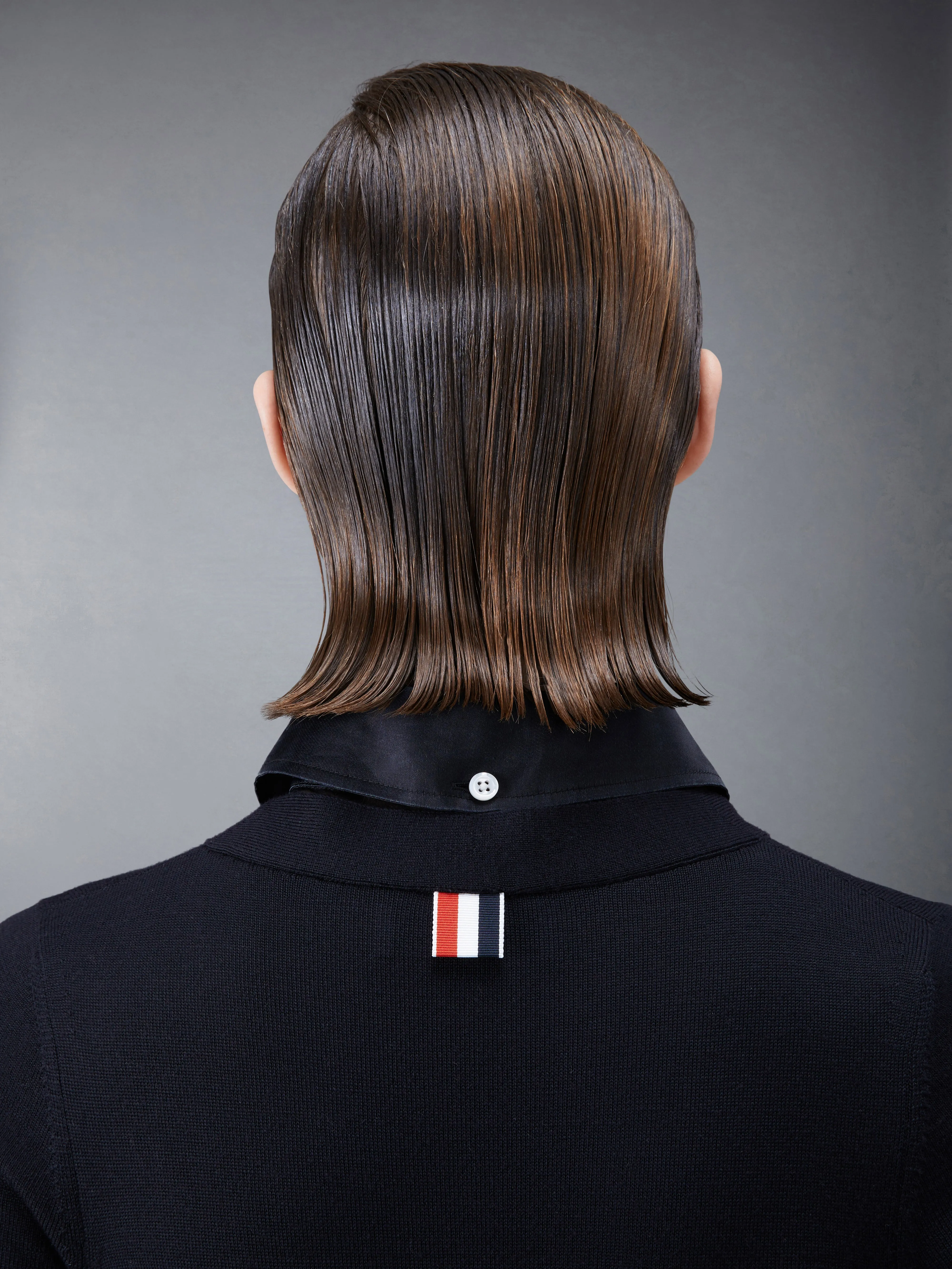 Wool Jersey Organza Pleated Bottom Ribbon Tie Combo Shirtdress sold by Thom Browne product image thumbnail 5