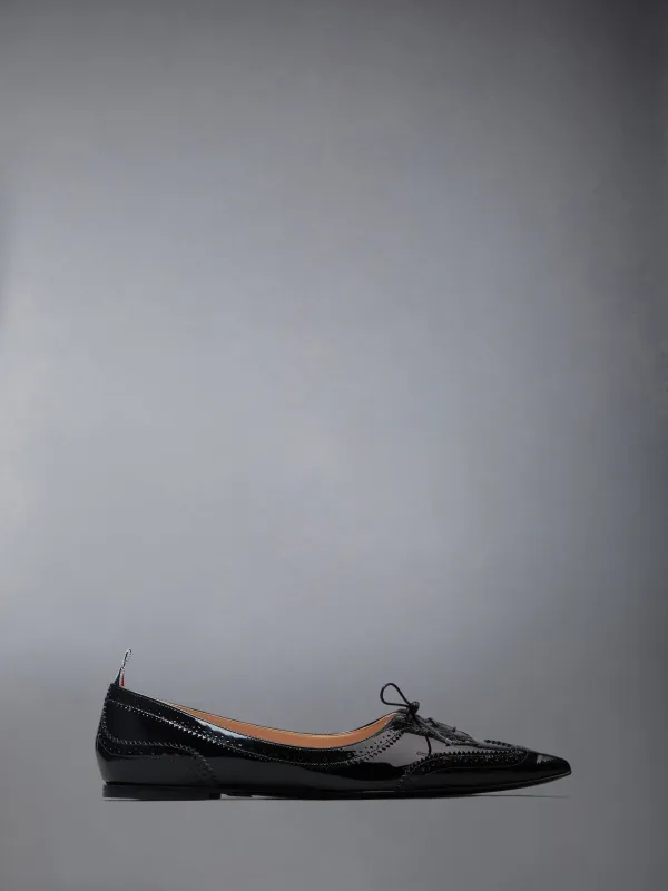 PATENT POINTED WINGTIP BALLERINA made by Thom Browne