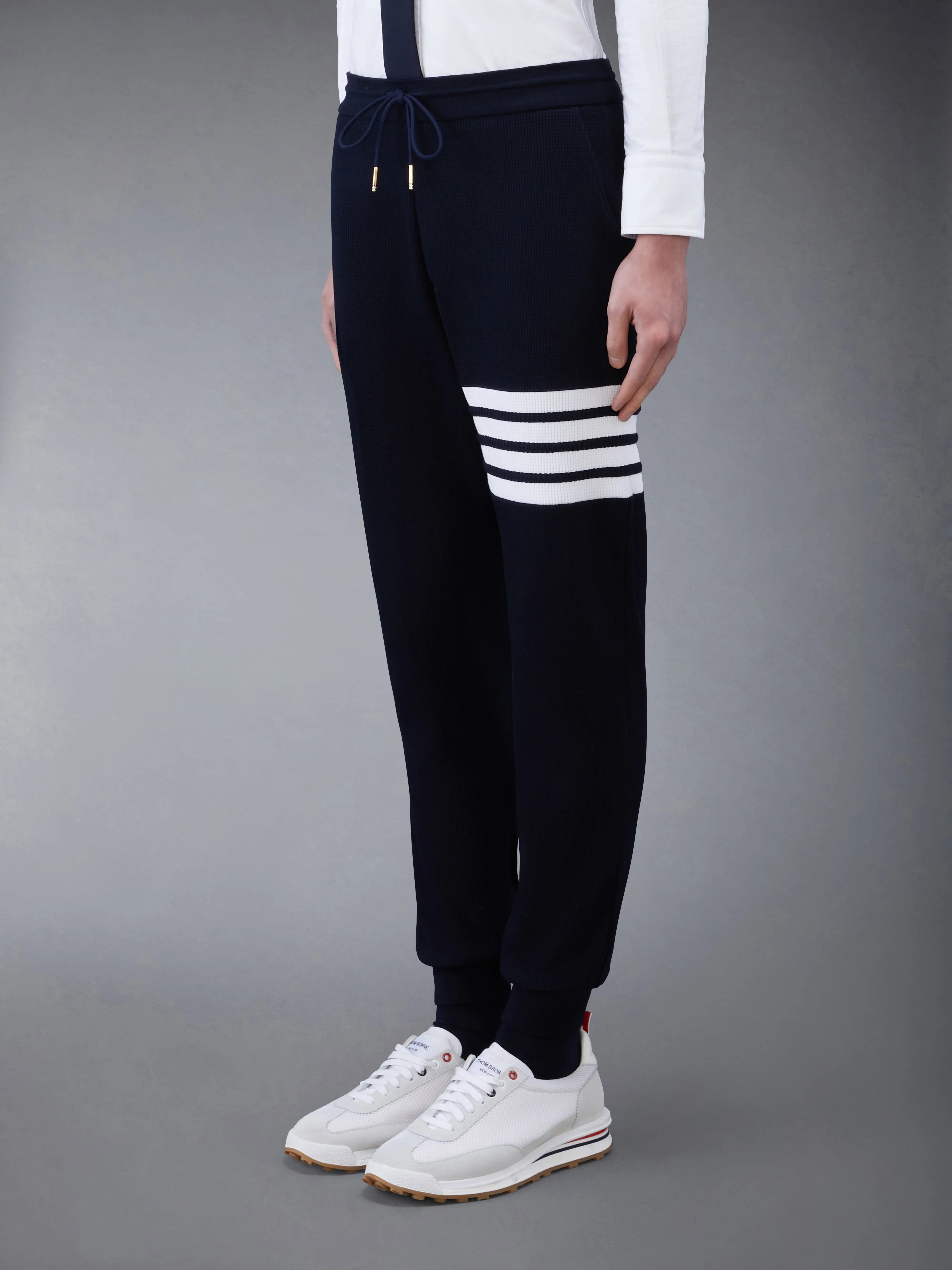 WAFFLE 4-BAR SWEATPANTS sold by Thom Browne product image thumbnail 2
