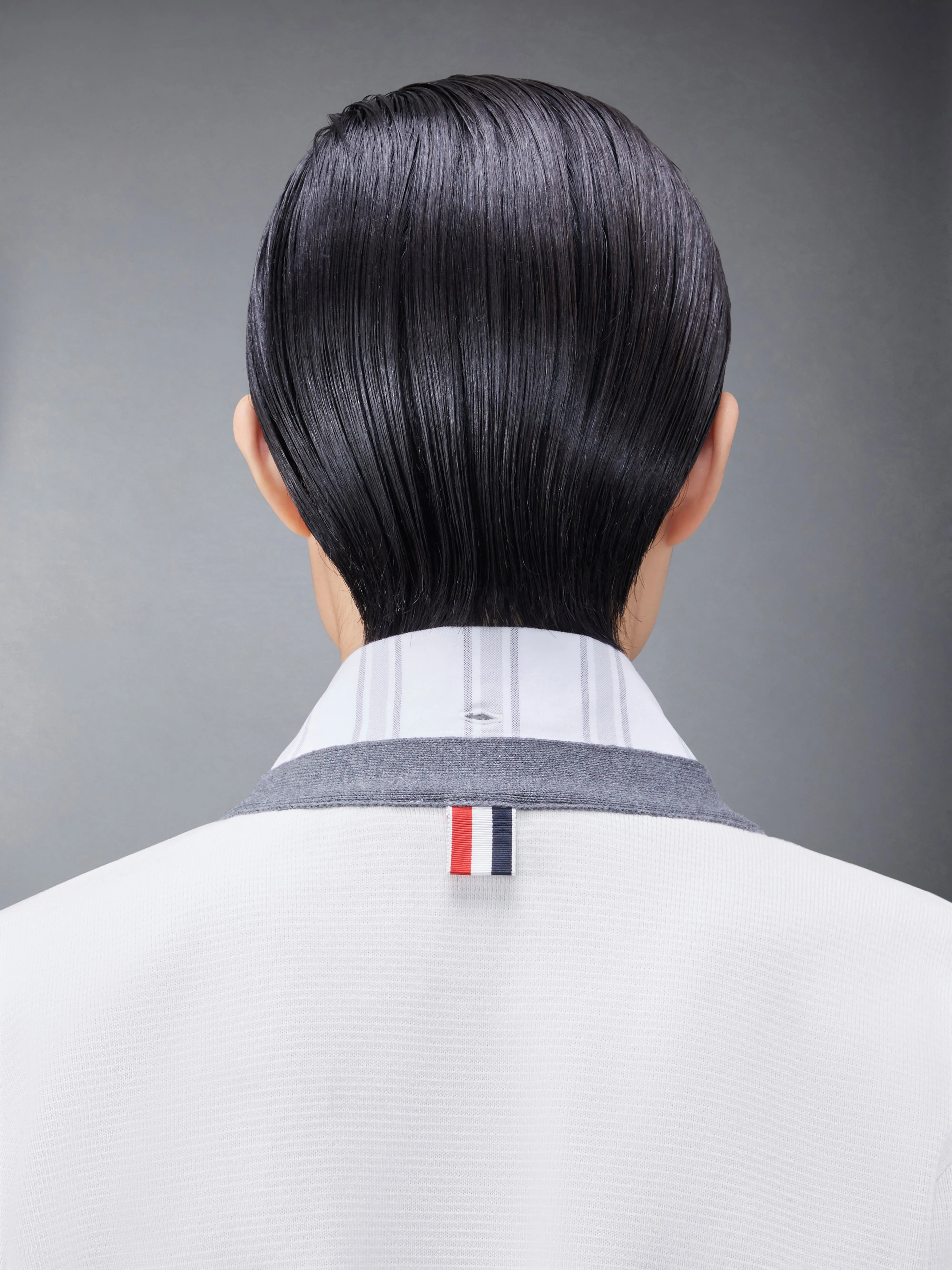 Cotton Milano and Oxford 4-Bar V-Neck Cardigan Shirt Combo sold by Thom Browne product image thumbnail 4