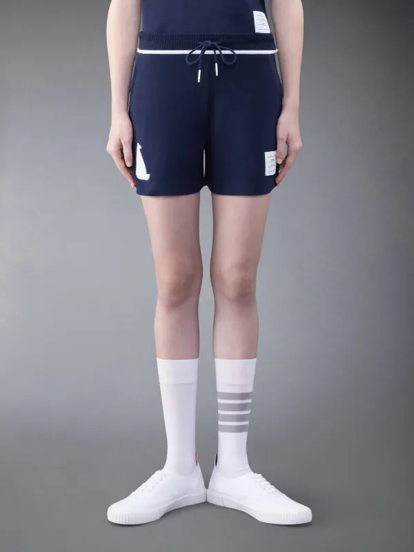 Cotton Milano Chenille Sailboat Patch Sweatshorts sold by Thom Browne