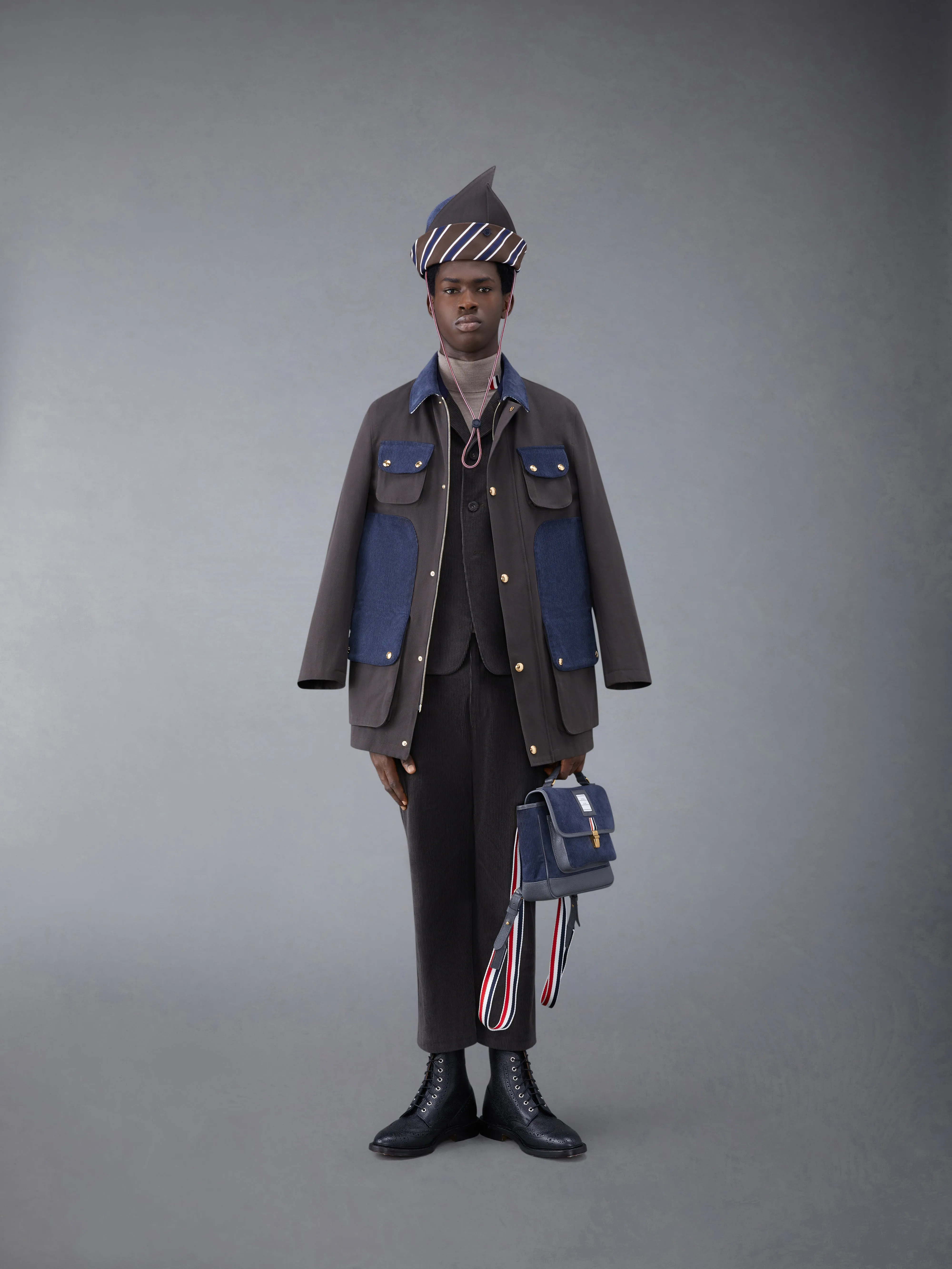 Corduroy Button up Cutaway Jacket sold by Thom Browne product image thumbnail 3