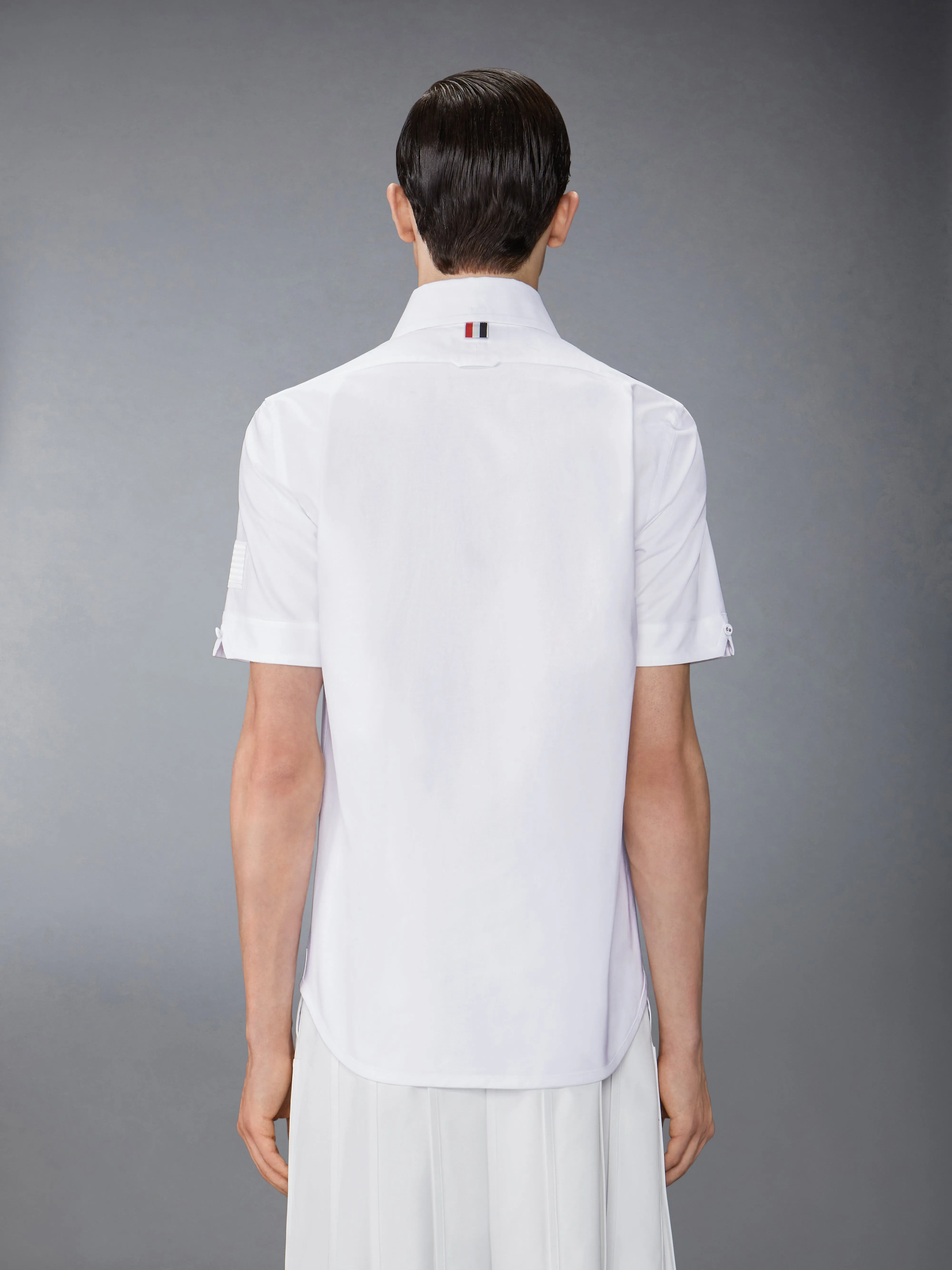 OXFORD SELF TIPPING AND FLAG PATCH SHIRT sold by Thom Browne product image thumbnail 3