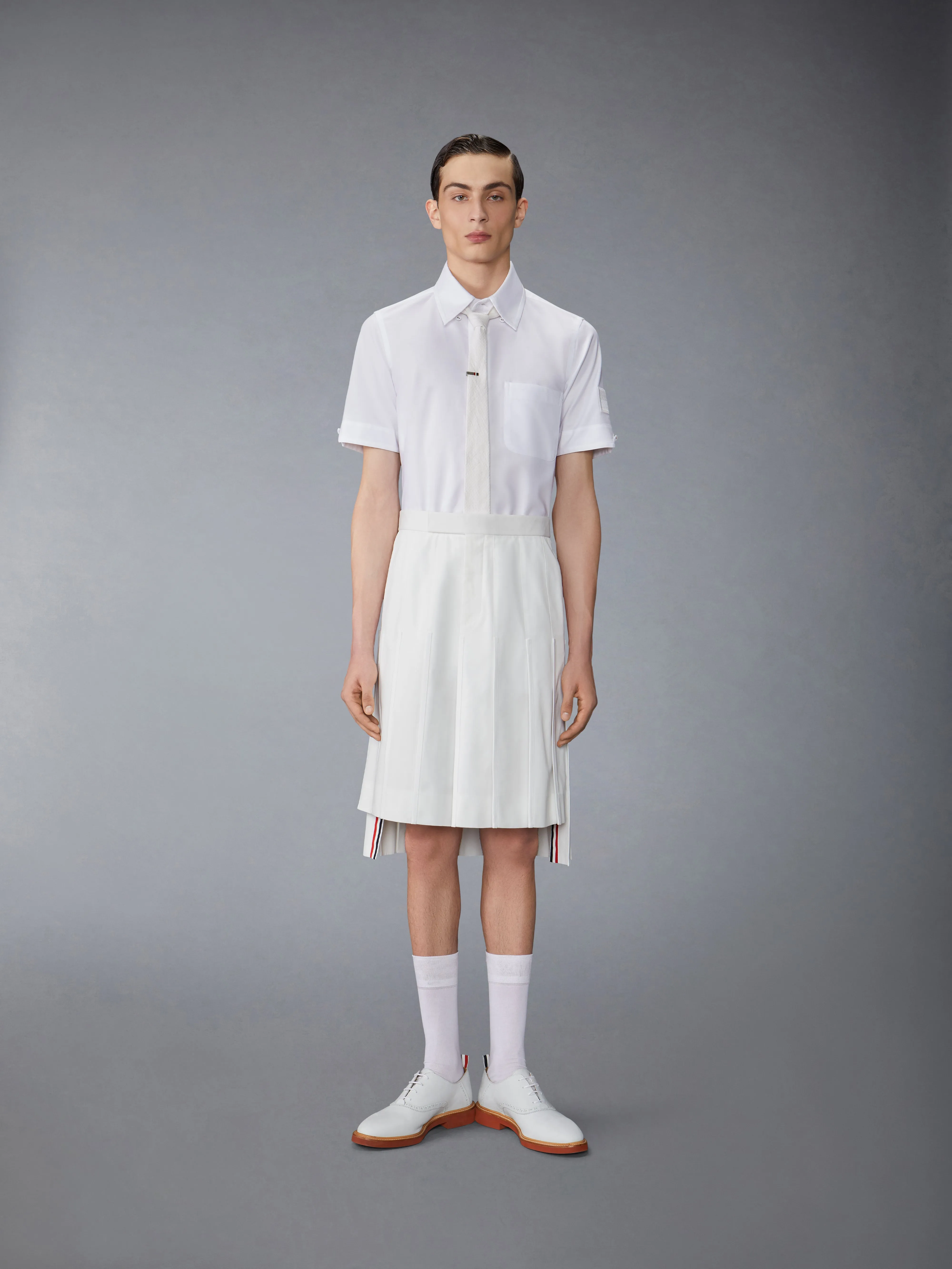OXFORD SELF TIPPING AND FLAG PATCH SHIRT sold by Thom Browne product image thumbnail 4