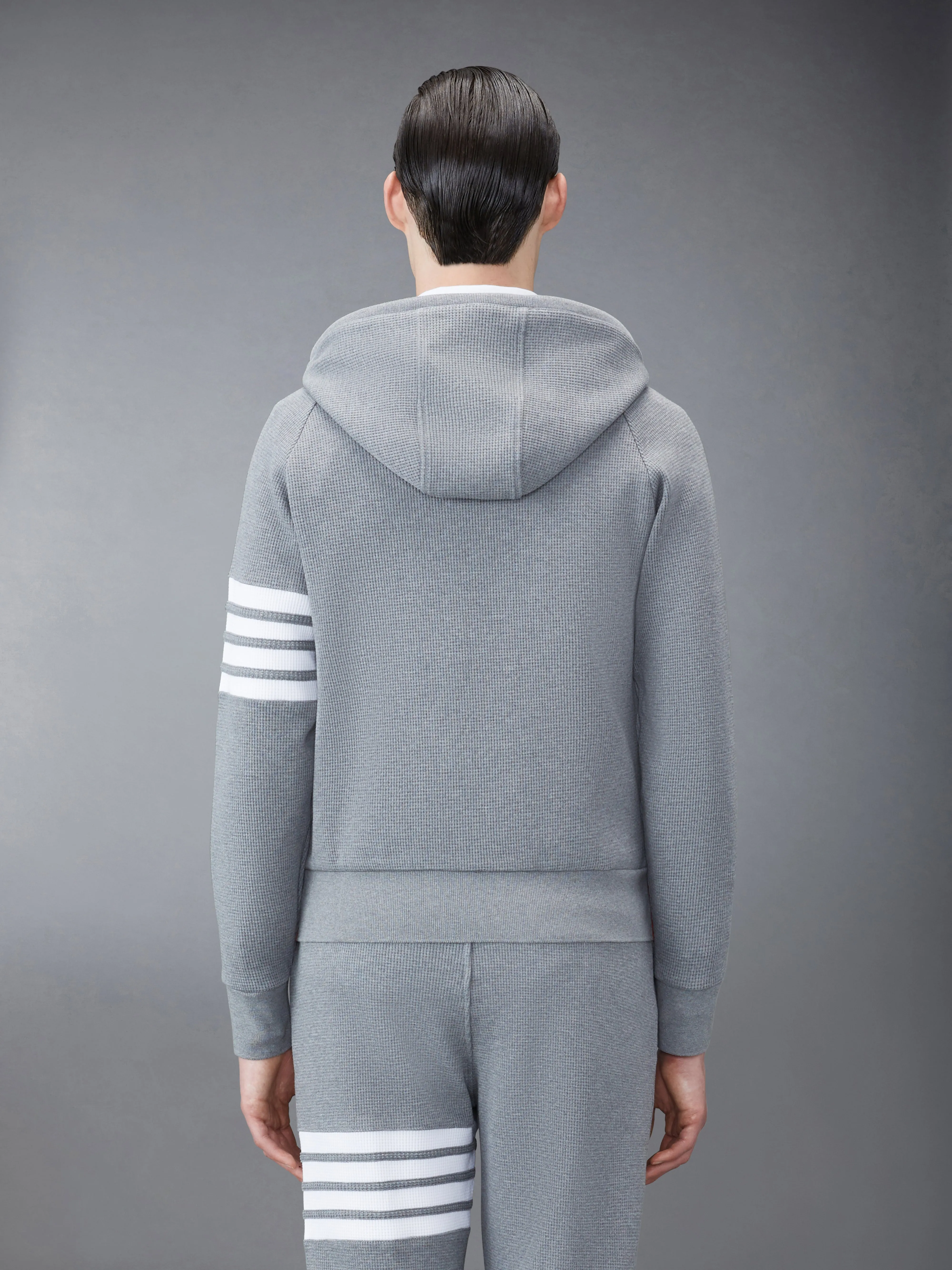 WAFFLE RAGLAN FULL ZIP HOODIE sold by Thom Browne product image thumbnail 2