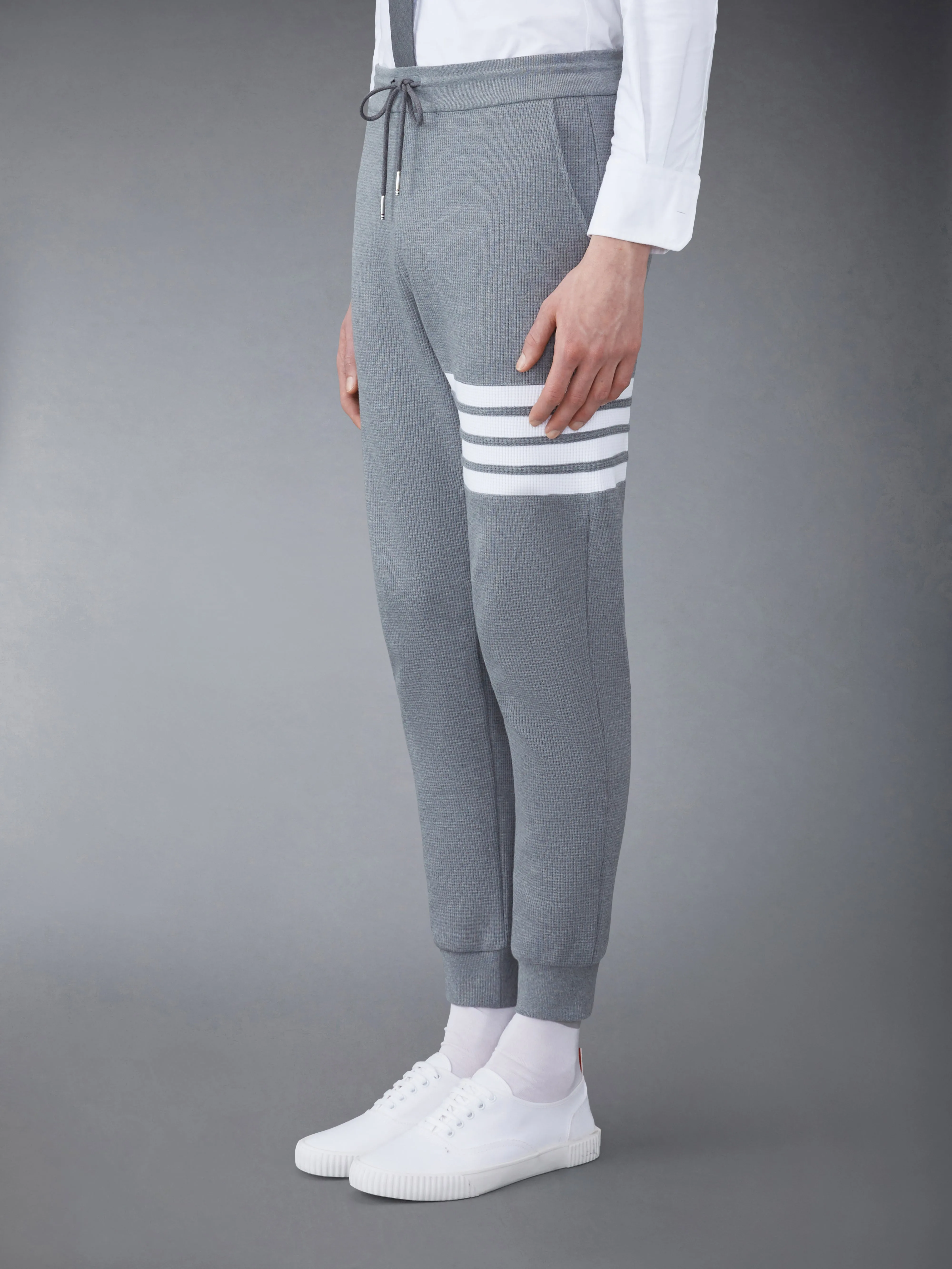 WAFFLE 4-BAR SWEATPANTS sold by Thom Browne product image thumbnail 2