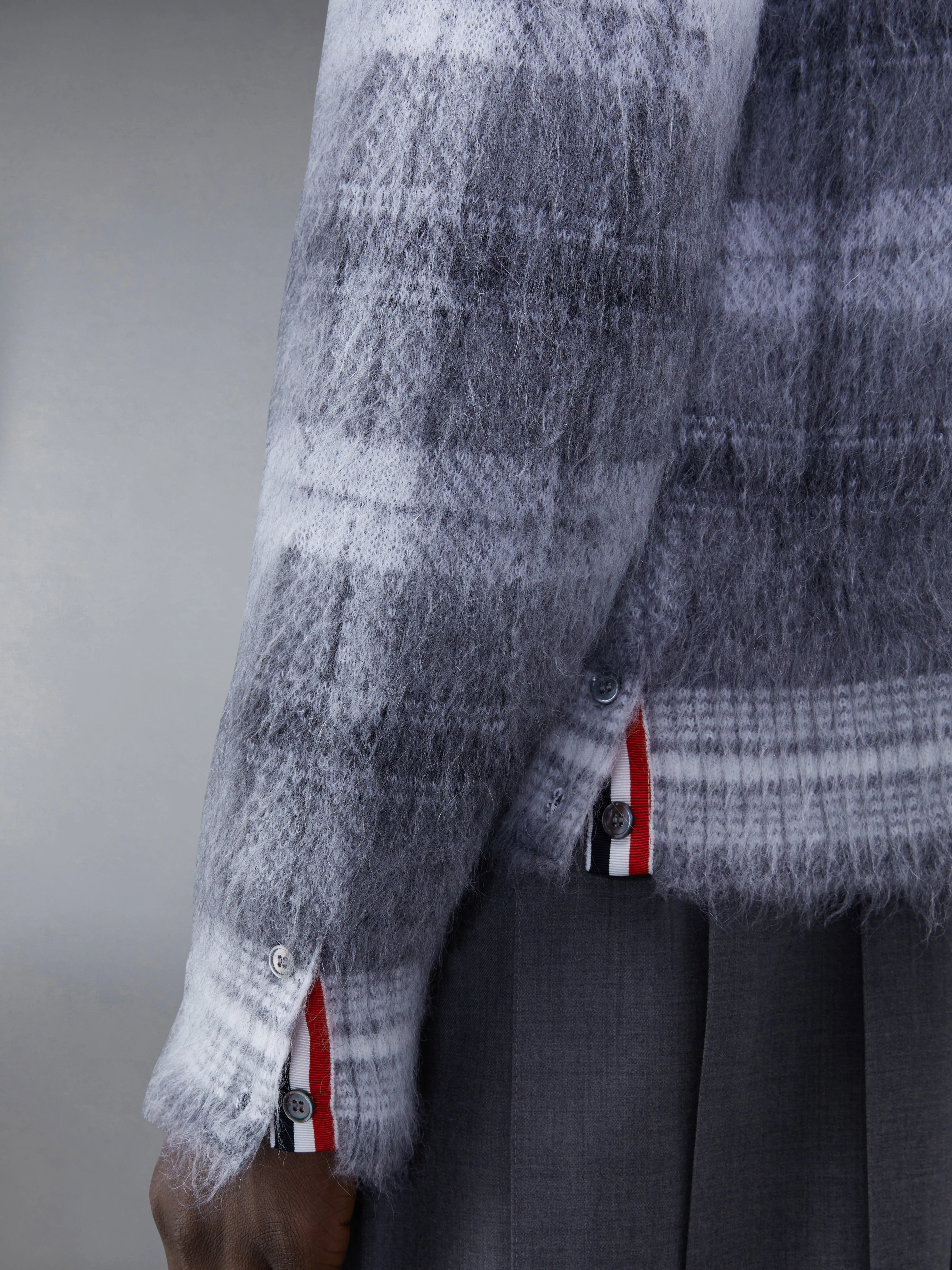 Tartan Mohair Check 4-Bar Crew Neck Pullover sold by Thom Browne product image thumbnail 5