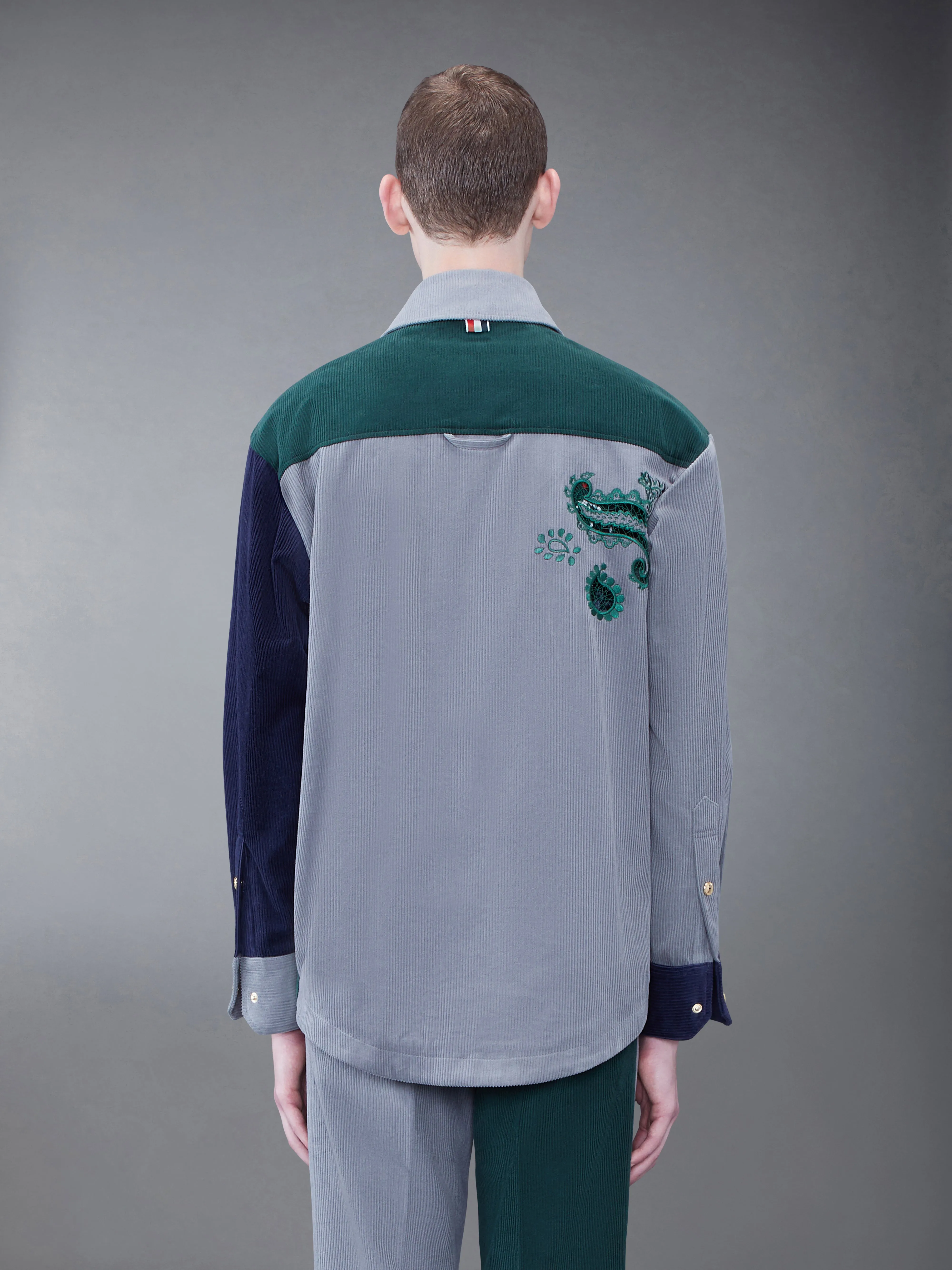 Fun-Mix Corduroy Paisley Patch Shirt Jacket sold by Thom Browne product image thumbnail 2