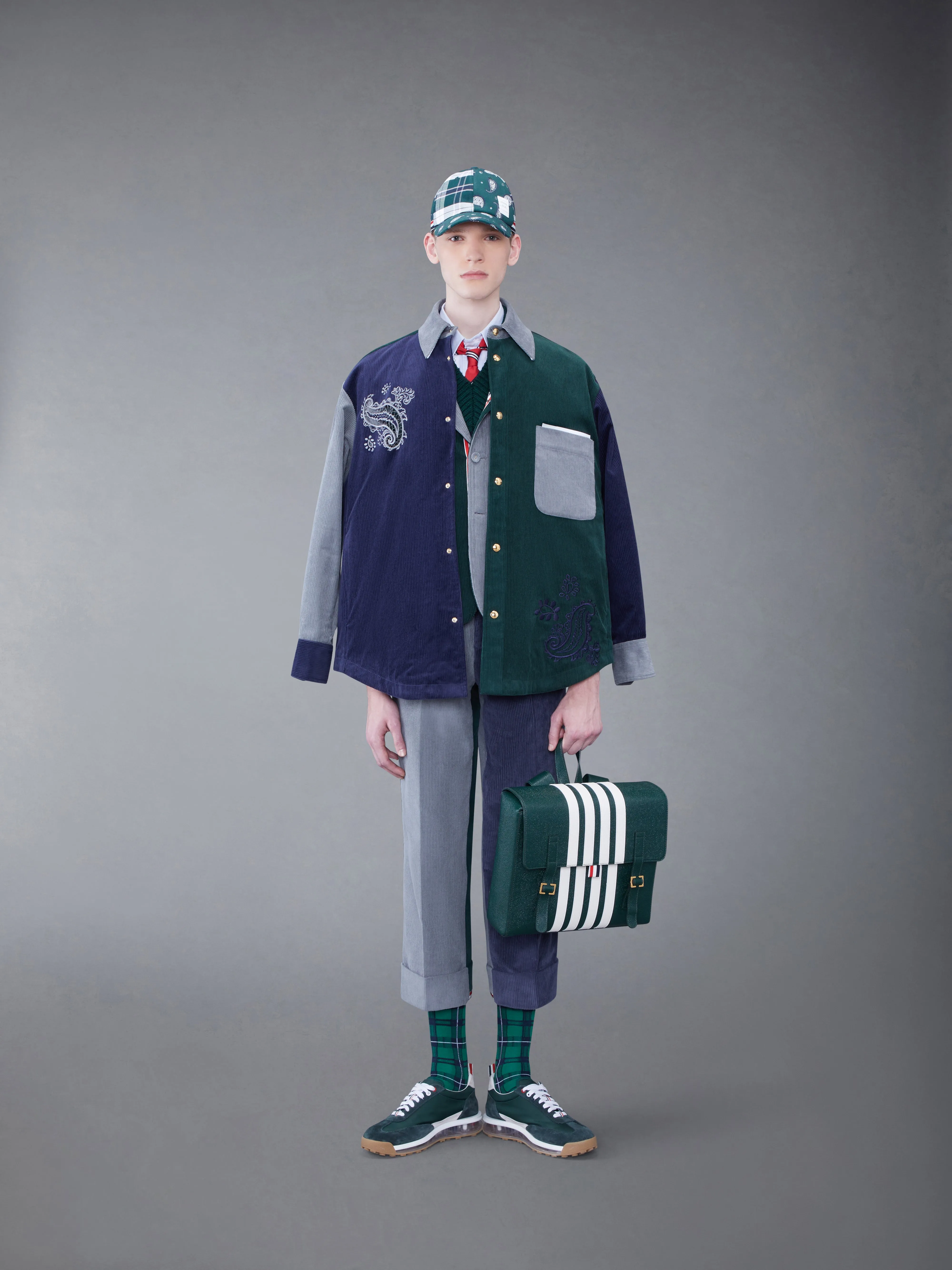 Fun-Mix Corduroy Paisley Patch Shirt Jacket sold by Thom Browne product image thumbnail 4