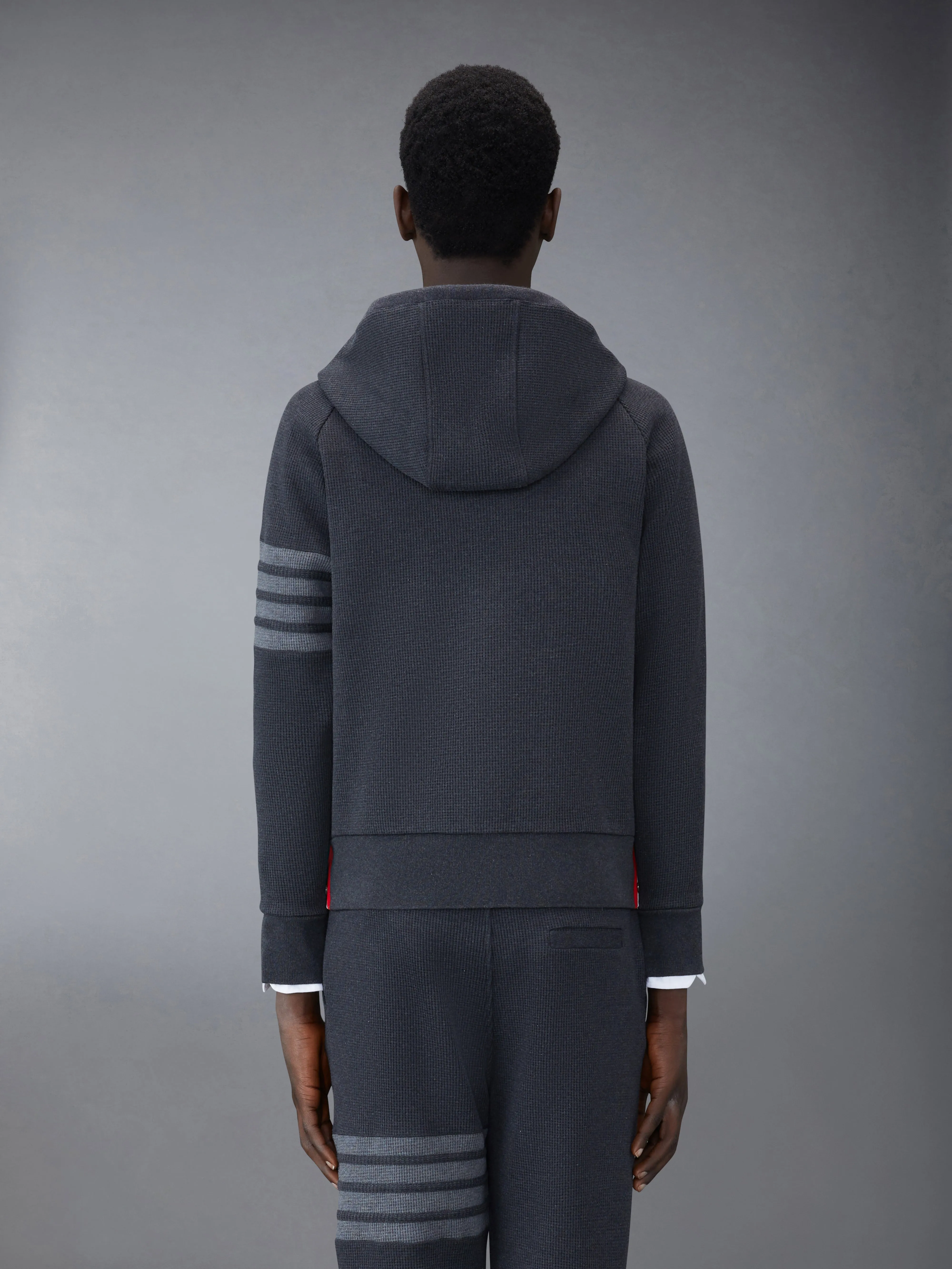 WAFFLE RAGLAN FULL ZIP HOODIE sold by Thom Browne product image thumbnail 2