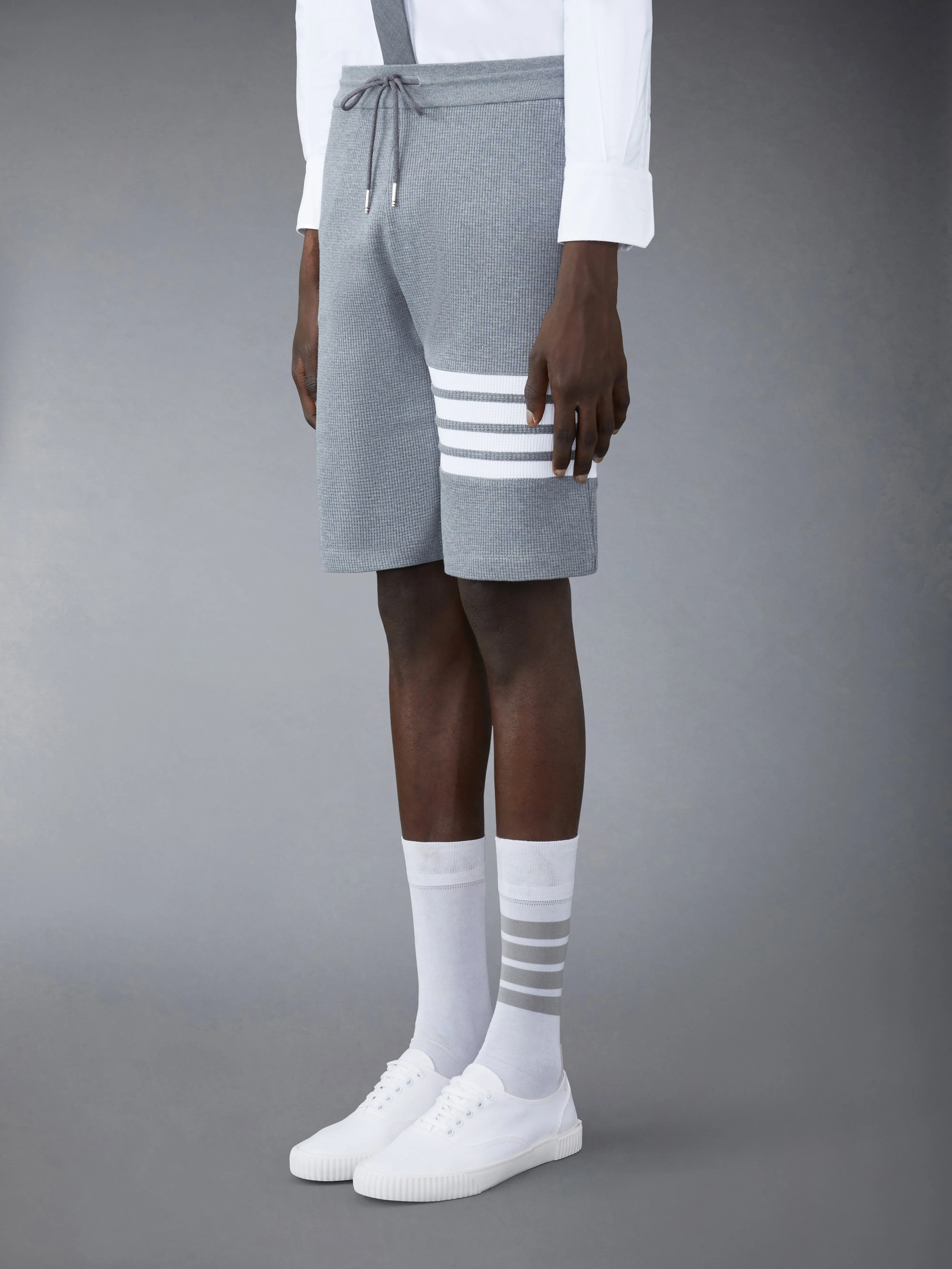 WAFFLE 4-BAR SWEATSHORTS sold by Thom Browne product image thumbnail 2