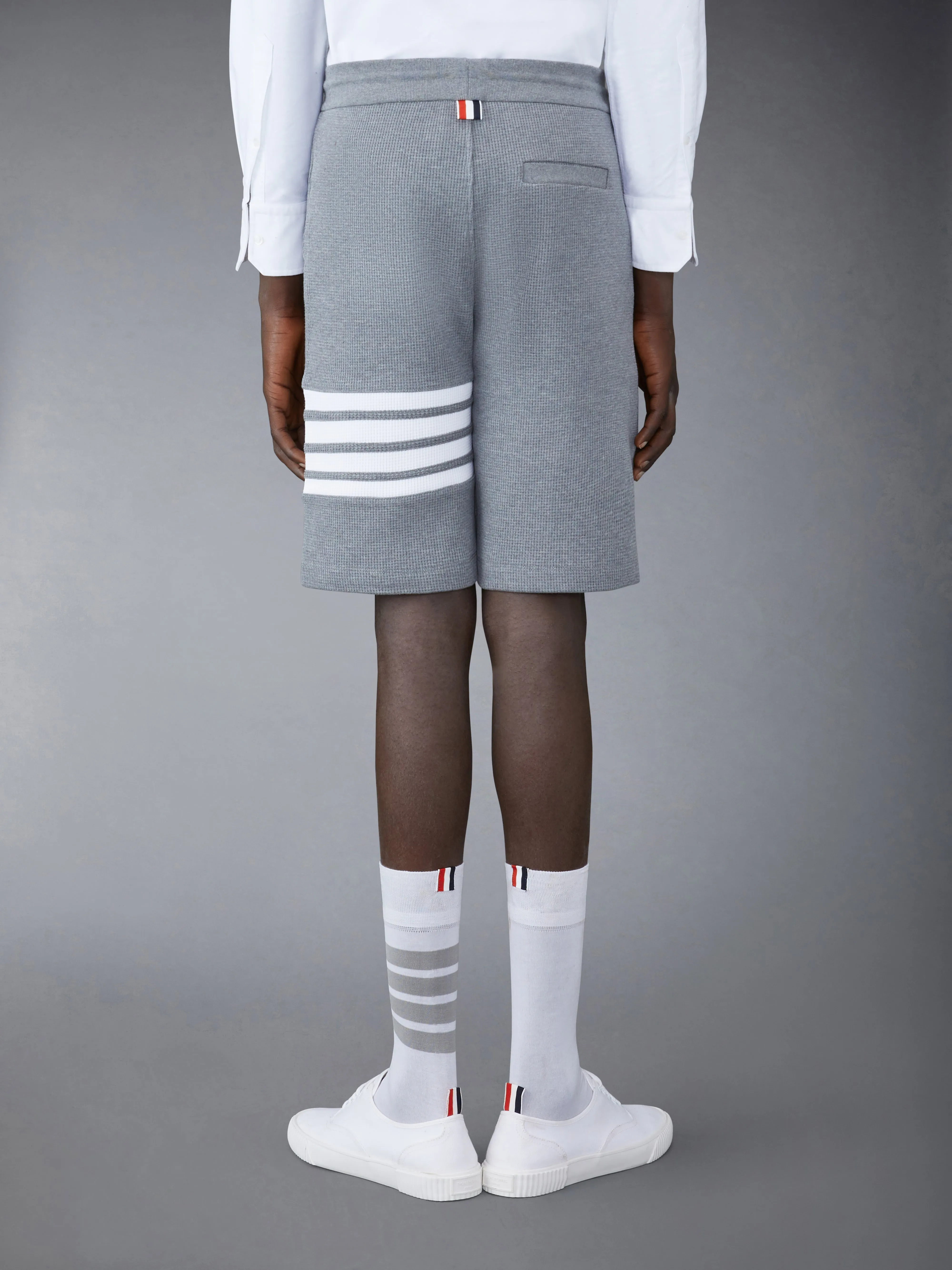 WAFFLE 4-BAR SWEATSHORTS sold by Thom Browne product image thumbnail 3