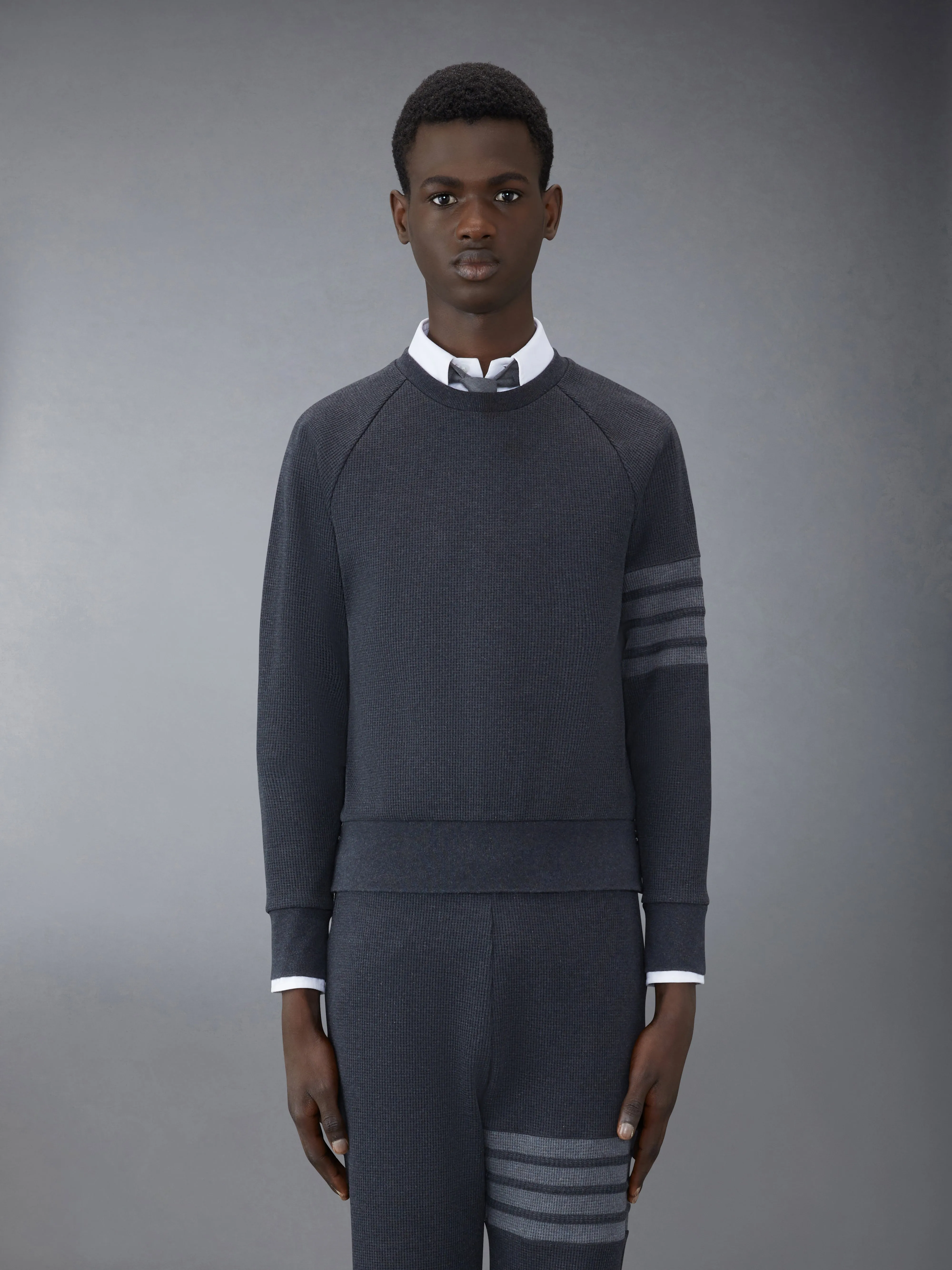 WAFFLE RAGLAN SWEATSHIRT sold by Thom Browne