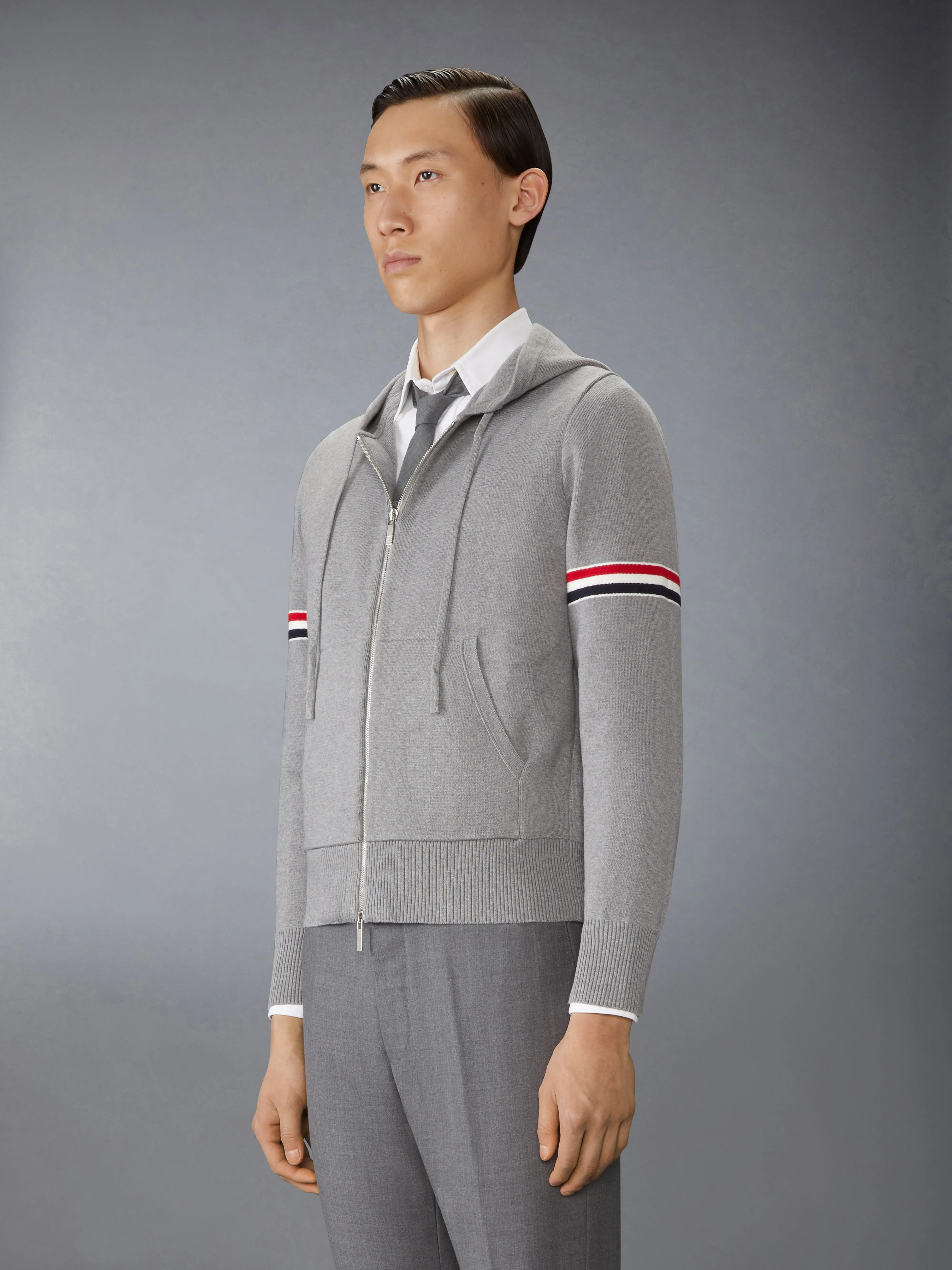 COTTON MILANO ARMBAND HOODIE sold by Thom Browne product image thumbnail 3