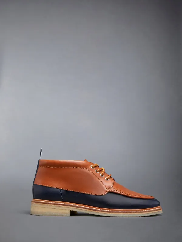 Vacchetta Leather Crepe Sole Mid Top Deck Shoe sold by Thom Browne