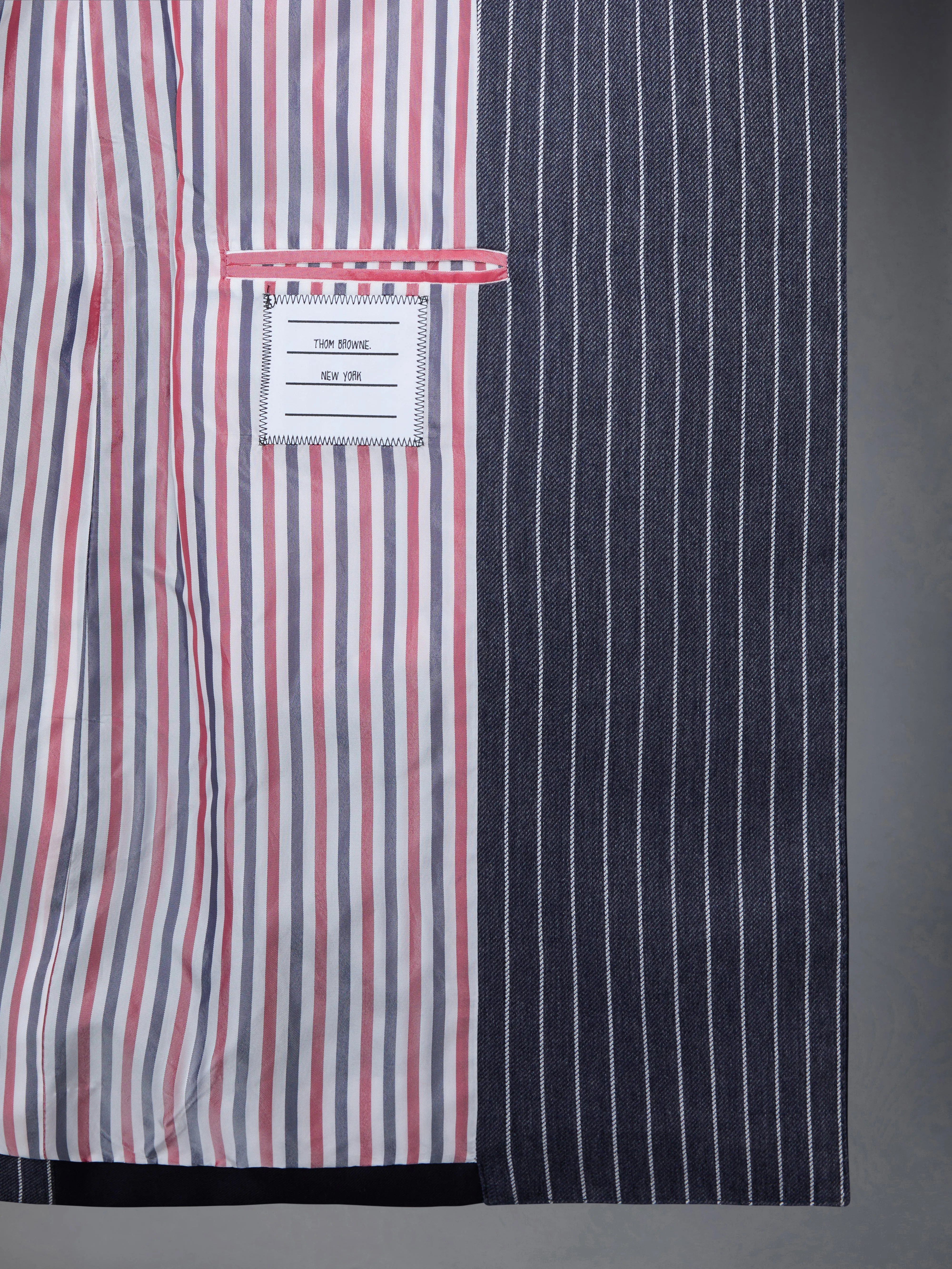 Fun-Mix Pinstripe and Super 120's Armband Double Breasted Classic Sport Coat sold by Thom Browne product image thumbnail 5