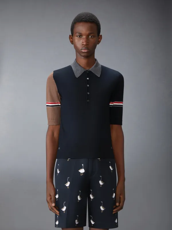 FINE MERINO WOOL FUNMIX POLO sold by Thom Browne