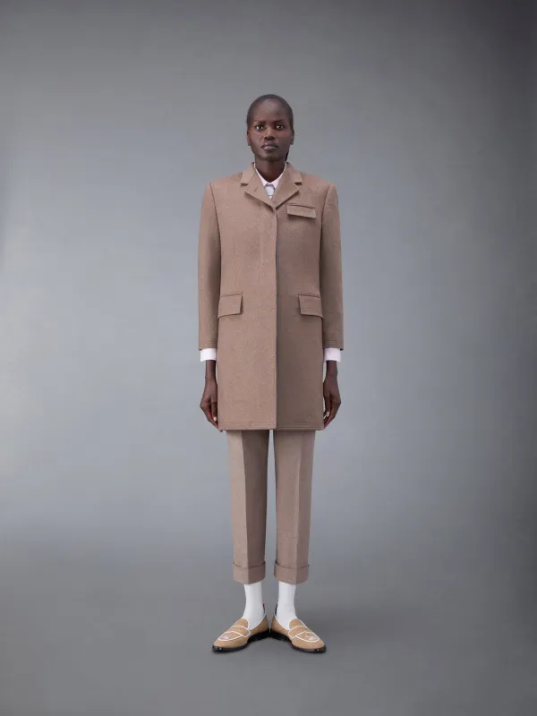 Coat Weight Cashmere Melange High Armhole Chesterfield Overcoat sold by Thom Browne