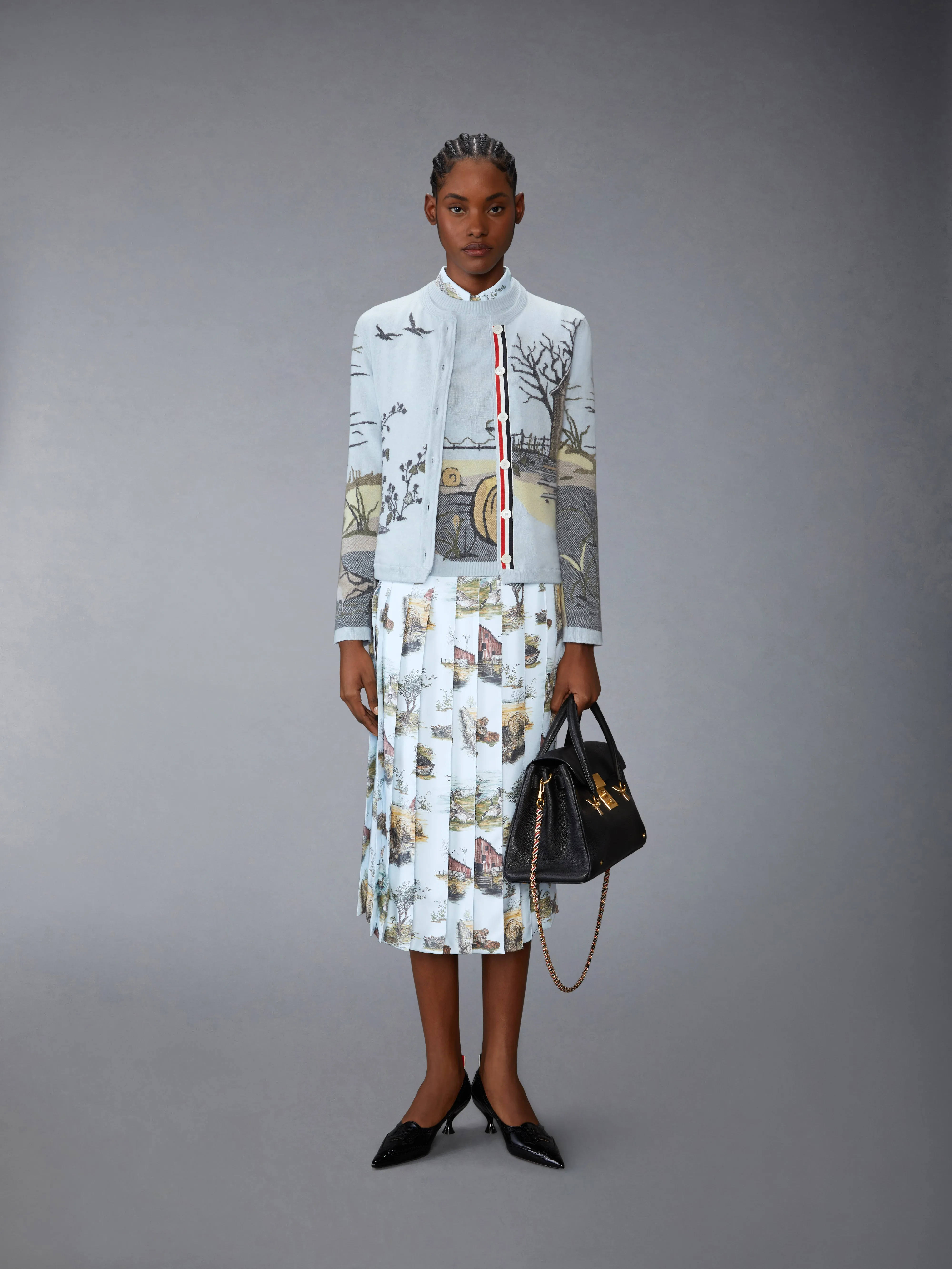 SCENIC INTARSIA CASHMERE SHELL TOP sold by Thom Browne product image thumbnail 3