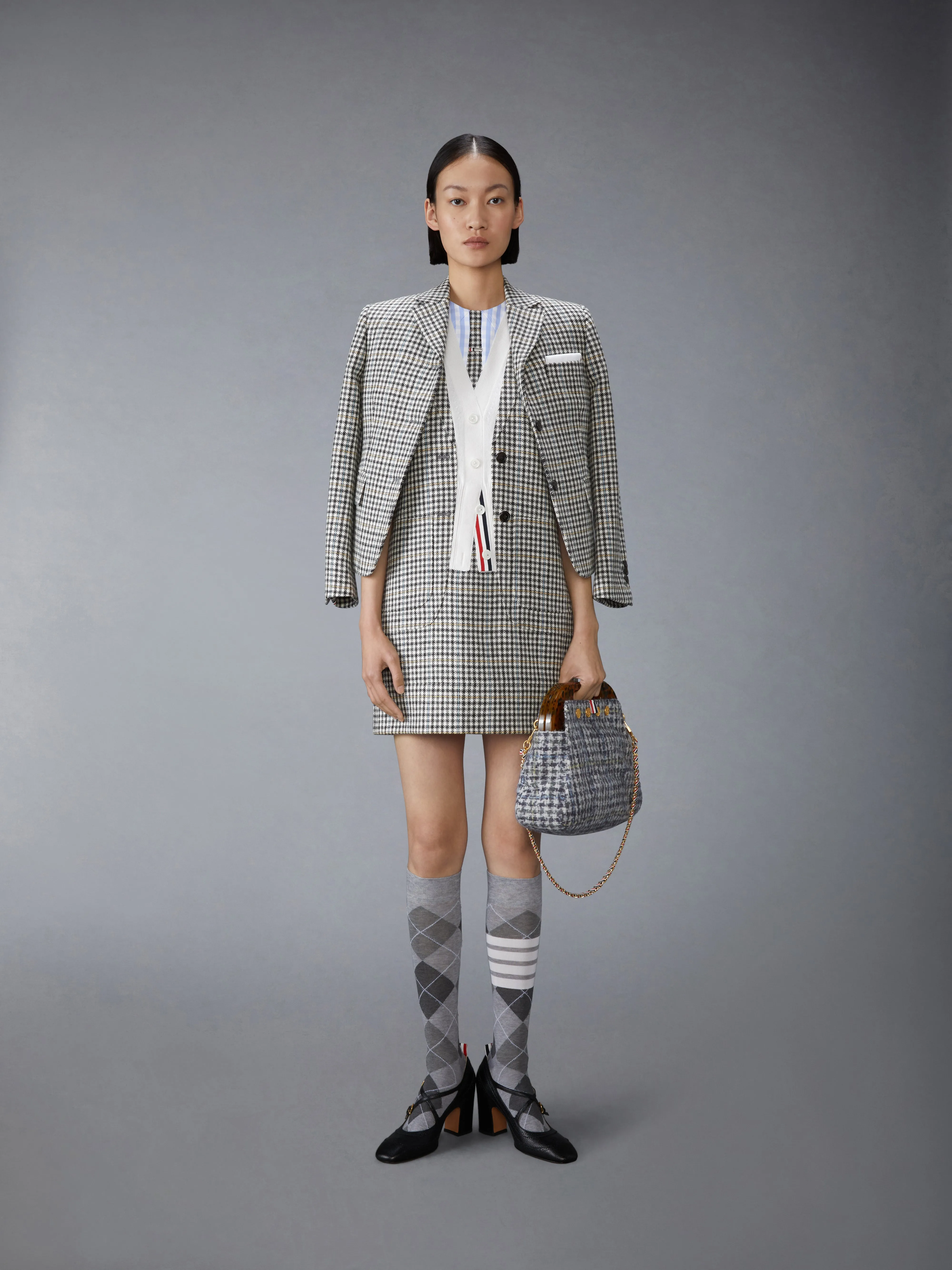 GUNCLUB CHECK HUNTING TWEED TROMPE L'OEIL DRESS sold by Thom Browne product image thumbnail 4