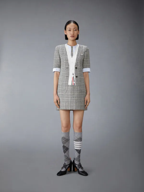 GUNCLUB CHECK HUNTING TWEED TROMPE L'OEIL DRESS sold by Thom Browne