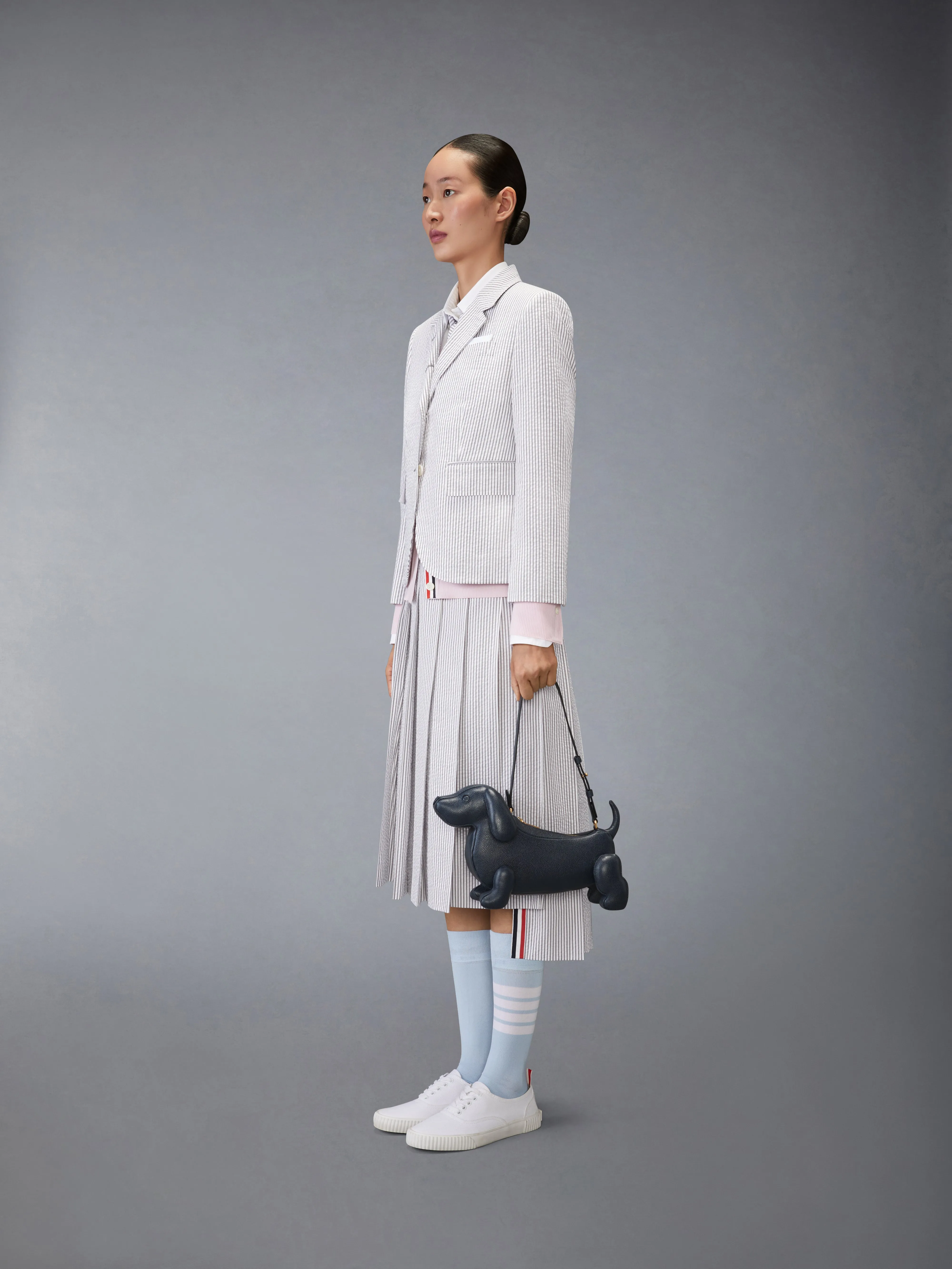 PEBBLE GRAIN HECTOR BAGUETTE BAG sold by Thom Browne product image thumbnail 4