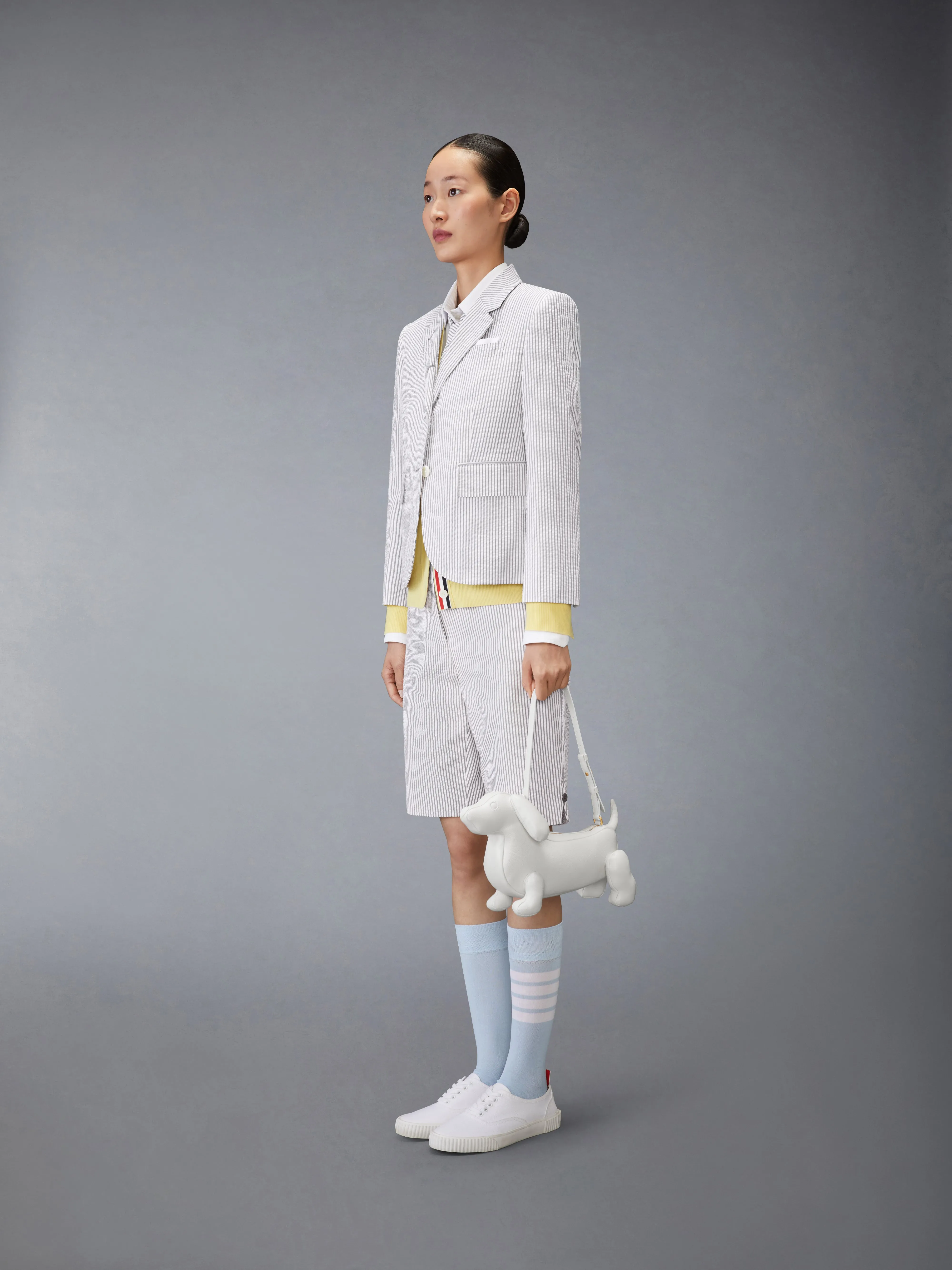 PEBBLE GRAIN HECTOR BAGUETTE BAG sold by Thom Browne product image thumbnail 4